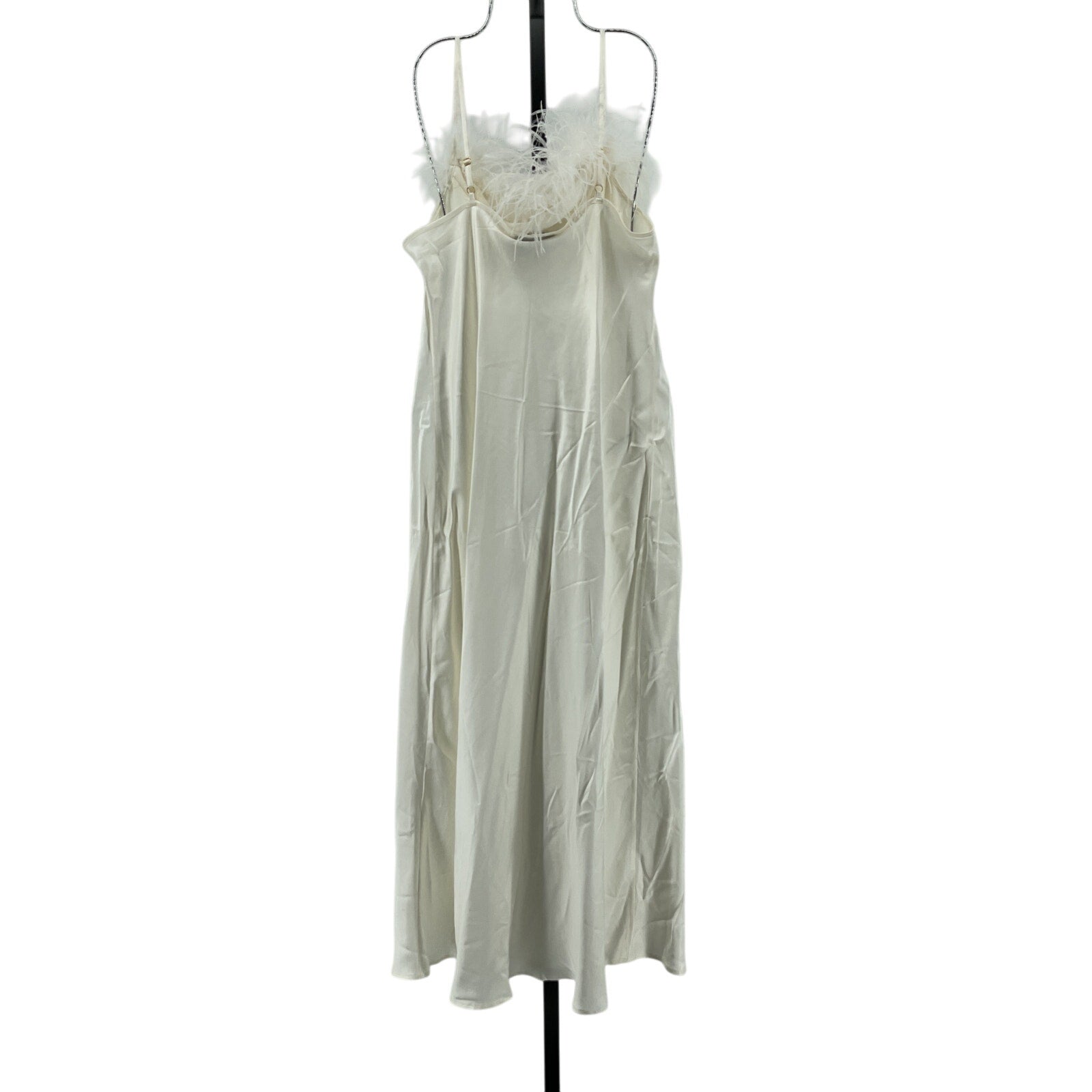 Sleeper 'Boheme' White Rayon Slip Dress With Feathers Size XL