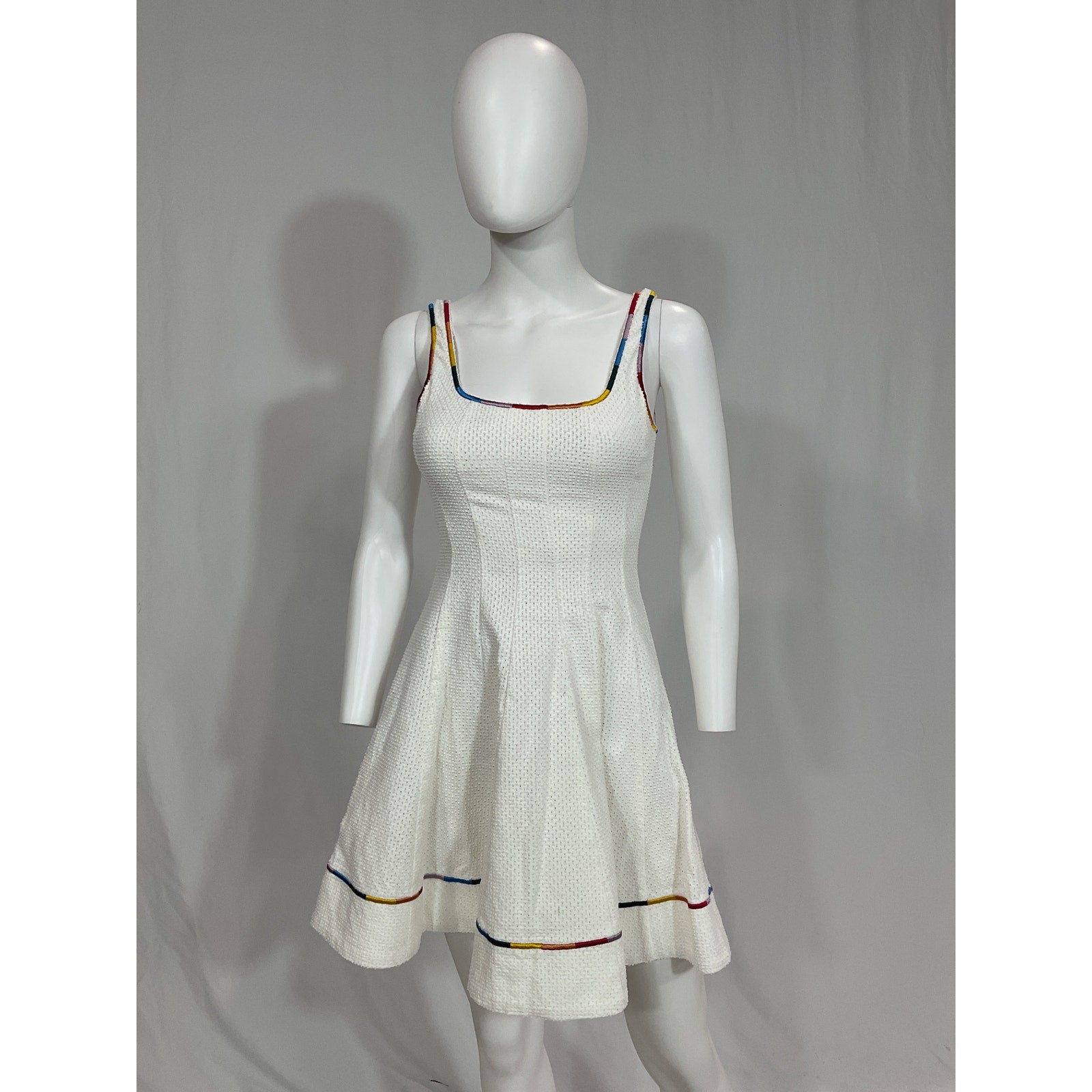 Staud Mini 'Wells' White Scoop Neck Dress Size 0 - NWT