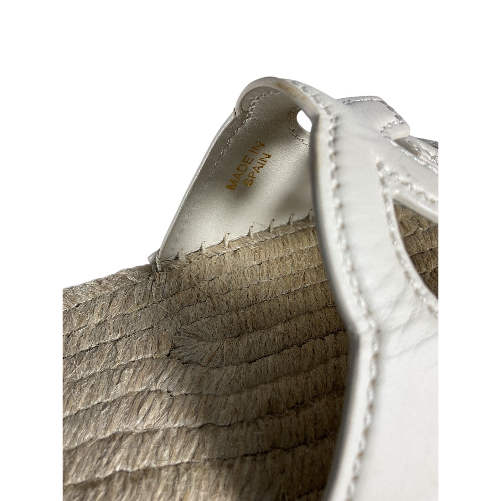 Gucci Interlocking G White Leather Cut Out Slide Sandals Size 7.5