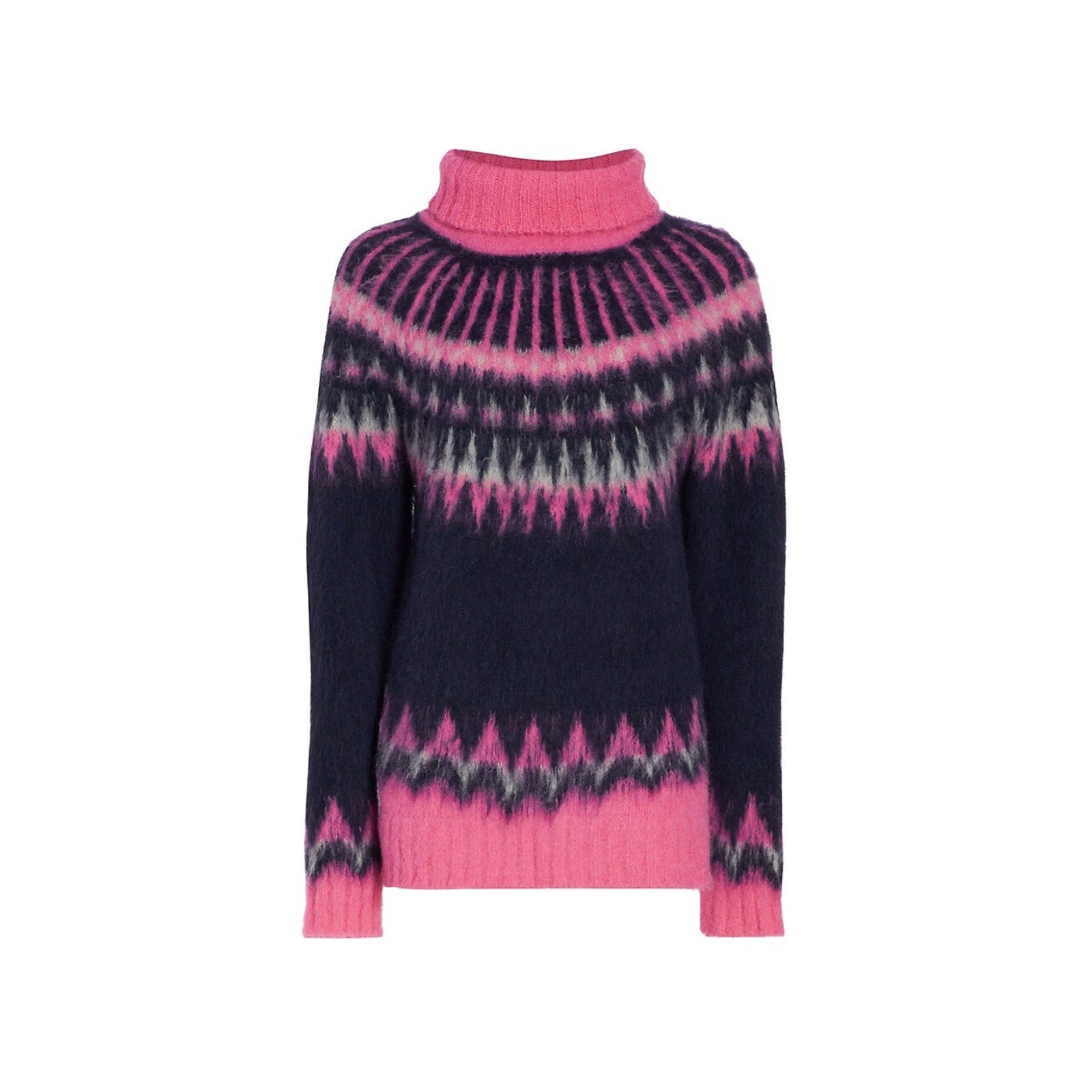Naadam 'Fair Isle' Pink Turtleneck Sweater Size XS - NWT