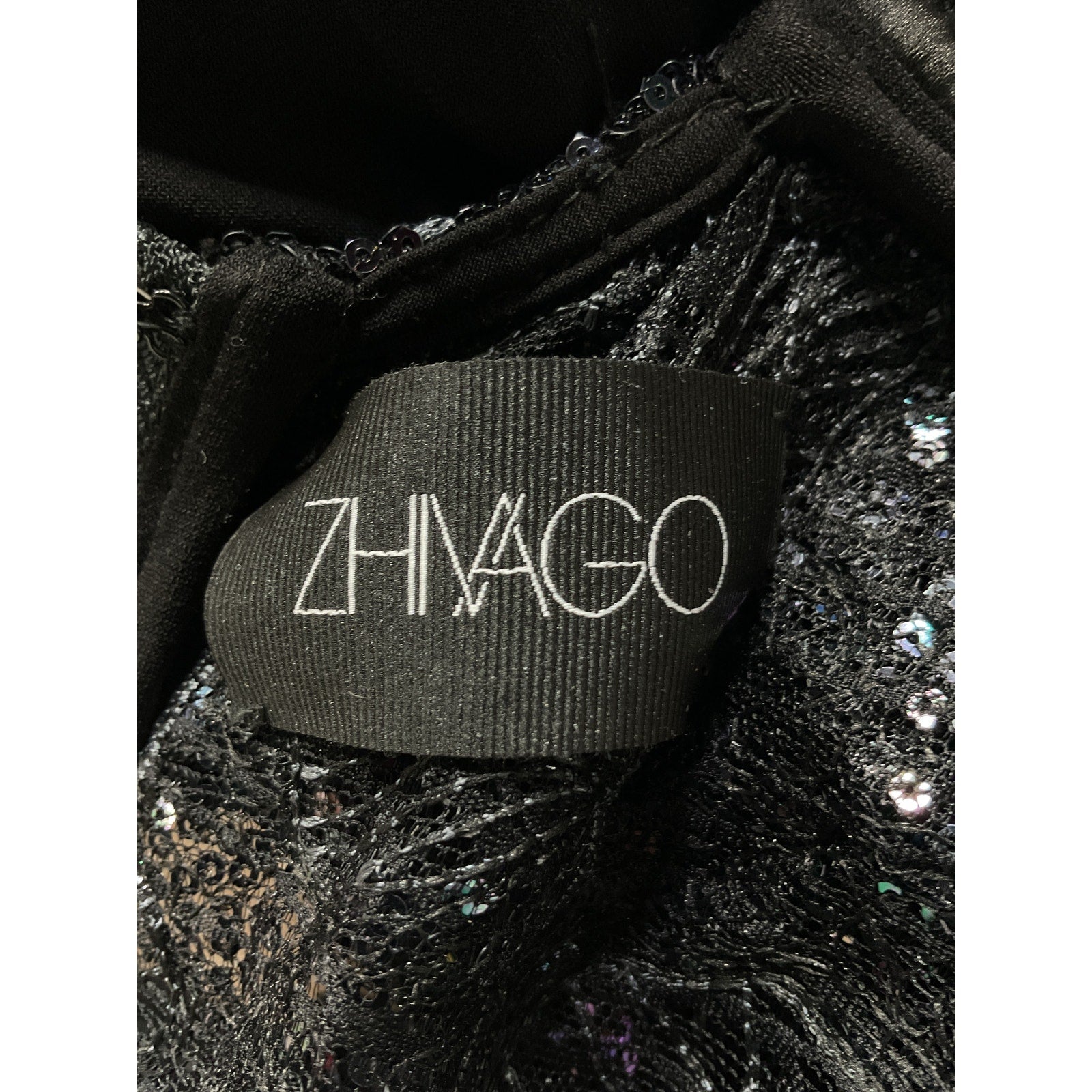 Zhivago 'Camille' Black Sequin Embellished Mini Dress Size 4