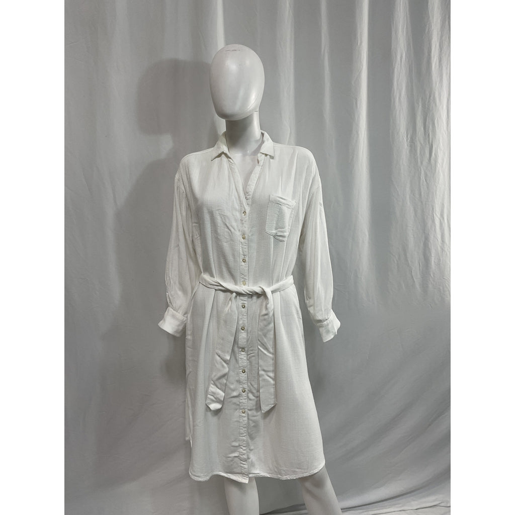 L*Space 'Barcelona' White Shirt Dress Swim Cover Up Size M