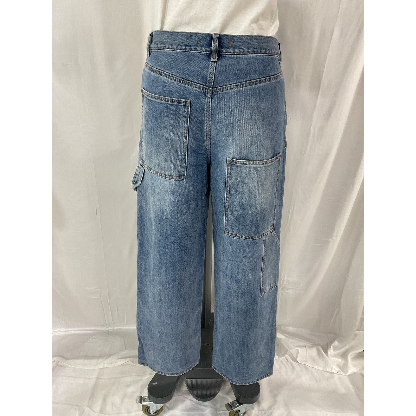 Tibi High-Rise Blue Wide Leg Denim Jeans  Size S