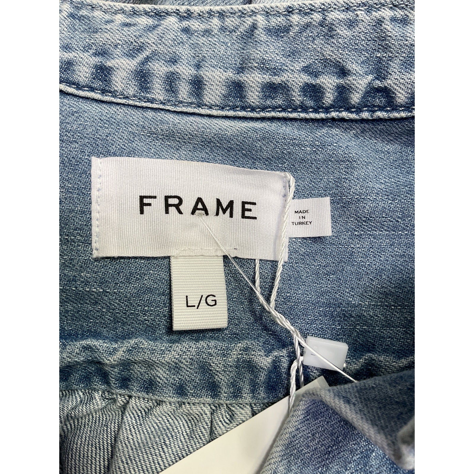 Frame 'Gillian' Blue Cotton Mini Dress Size L