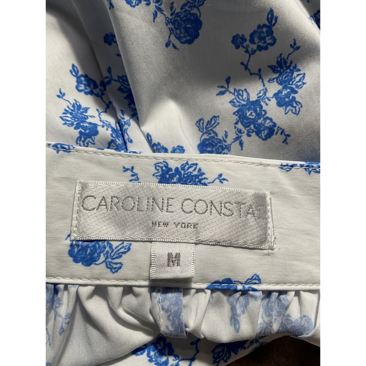 Caroline Constas 'Teagen' White Floral-Print Cotton-Blend Poplin Shorts Size M