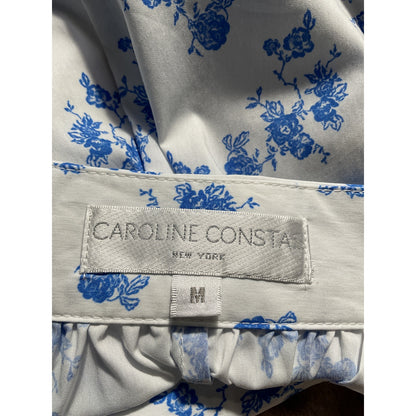 Caroline Constas 'Teagen' White Floral-Print Cotton-Blend Poplin Shorts Size M