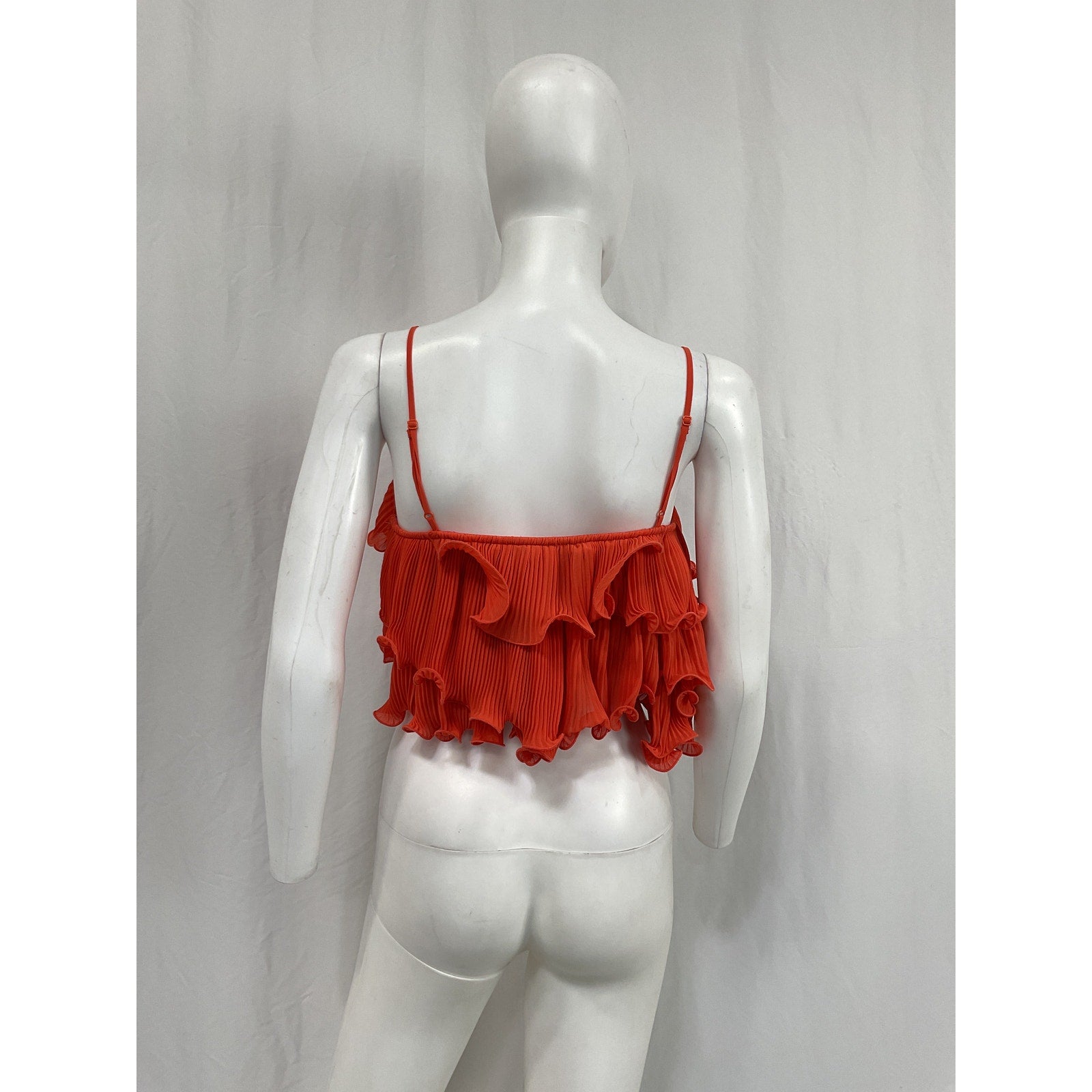 Amur 'Ainsley' Red Poly Ruffle Top Size 0