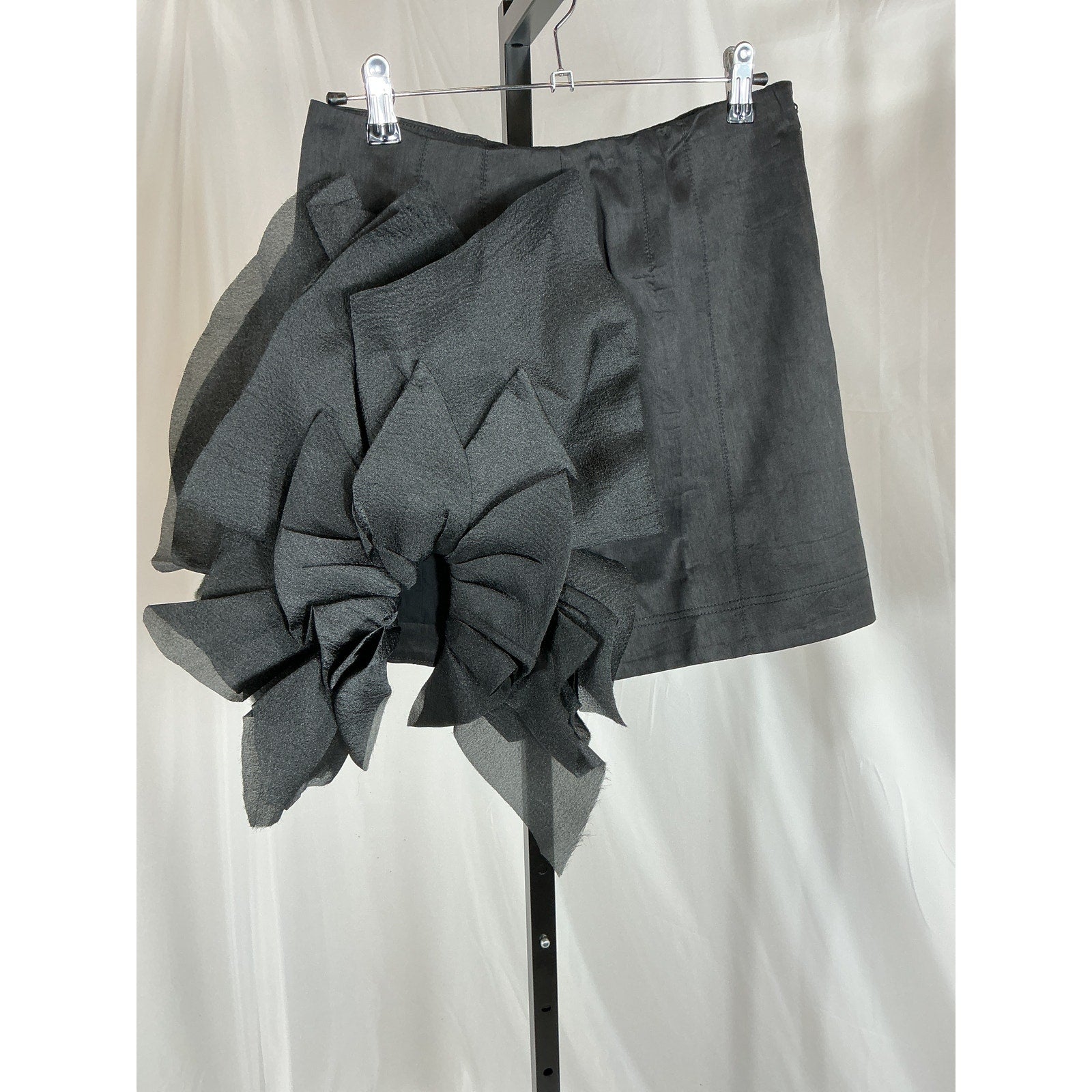 Aje 'Energy' Black Linen Mini Skirt Size 10