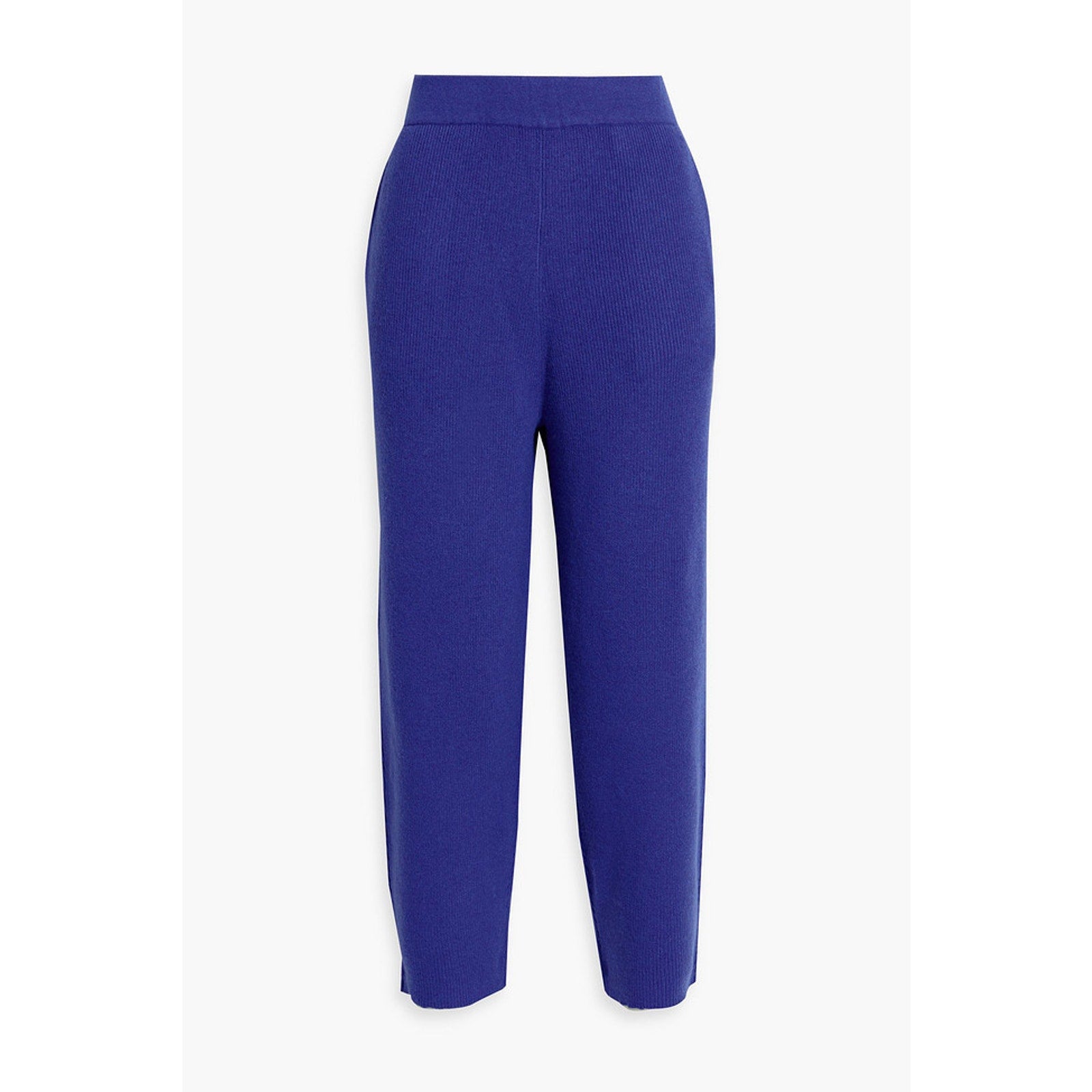 Lapointe Cropped Ribbed Blue Cashmere Track Pants Size L