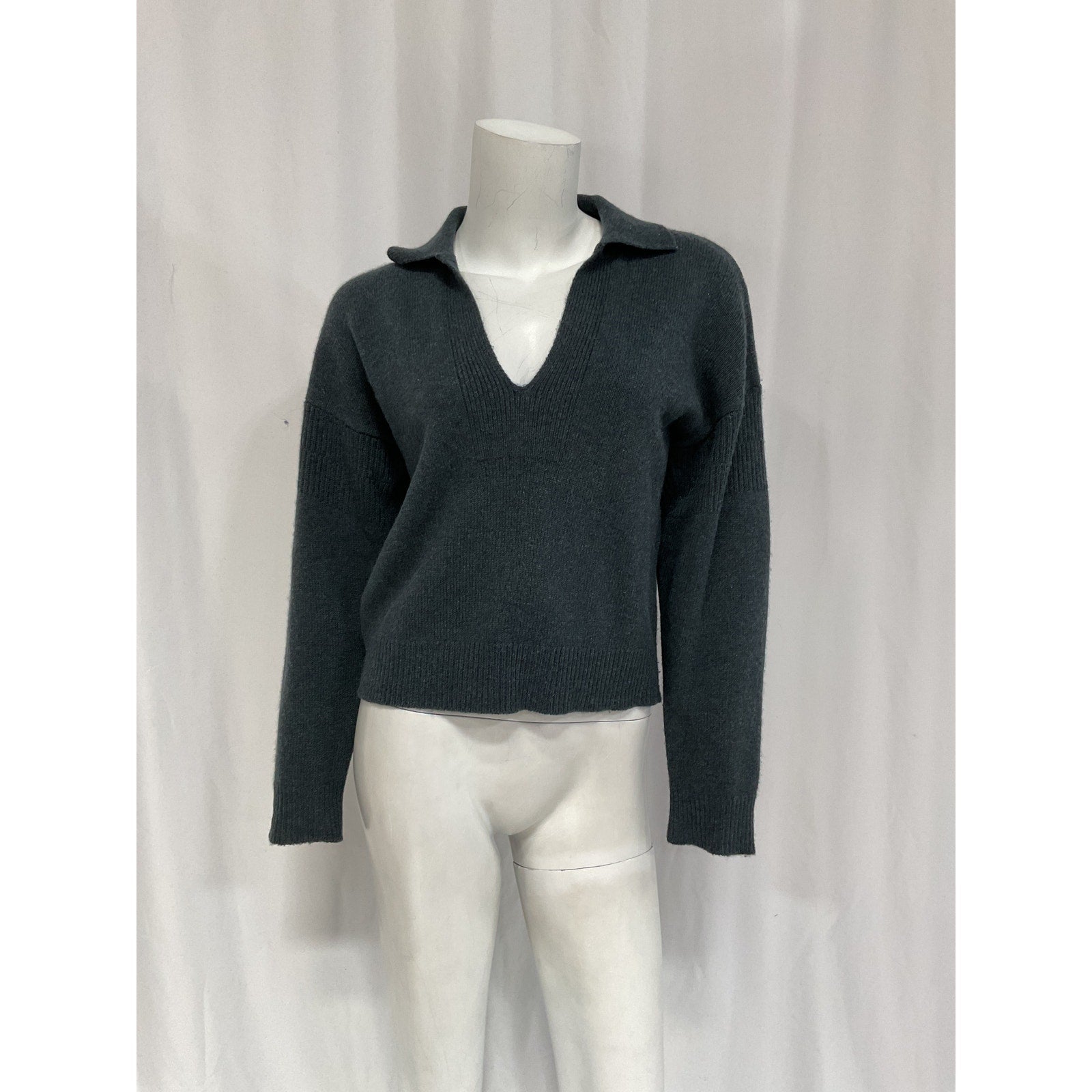 Naadam 'Recycled' Green Cashmere Open Neck Polo Size XS