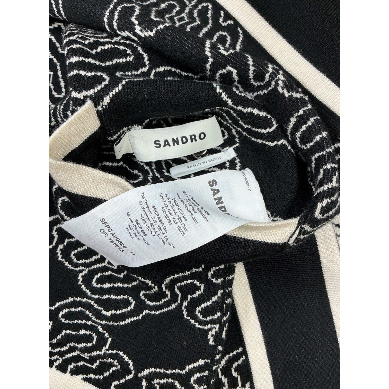 Sandro 'Enea' White Viscose Open Front Cardigan Size 0