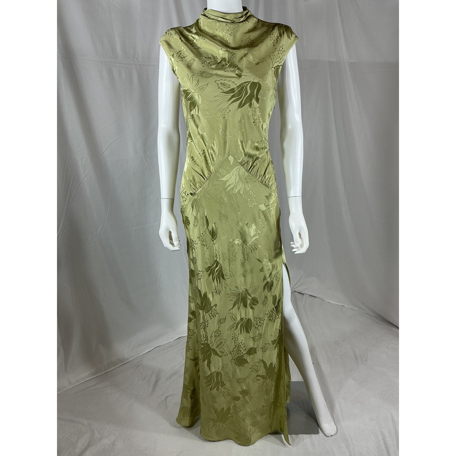 L'Academie 'Avalon' Green Viscose Maxi Dress Size XS