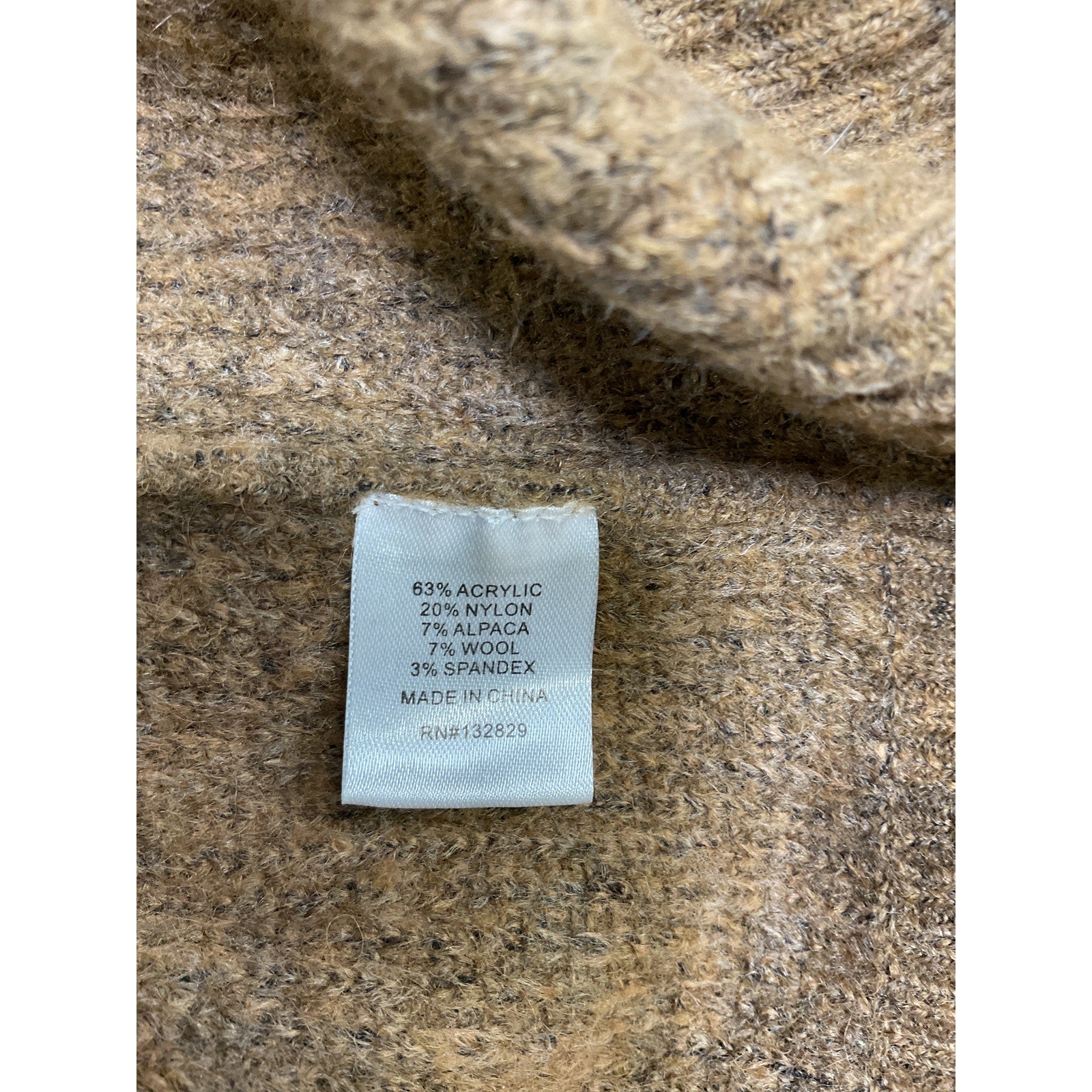 L'Academie 'Cashew' Tan Acrylic Pullover Sweater Size XS