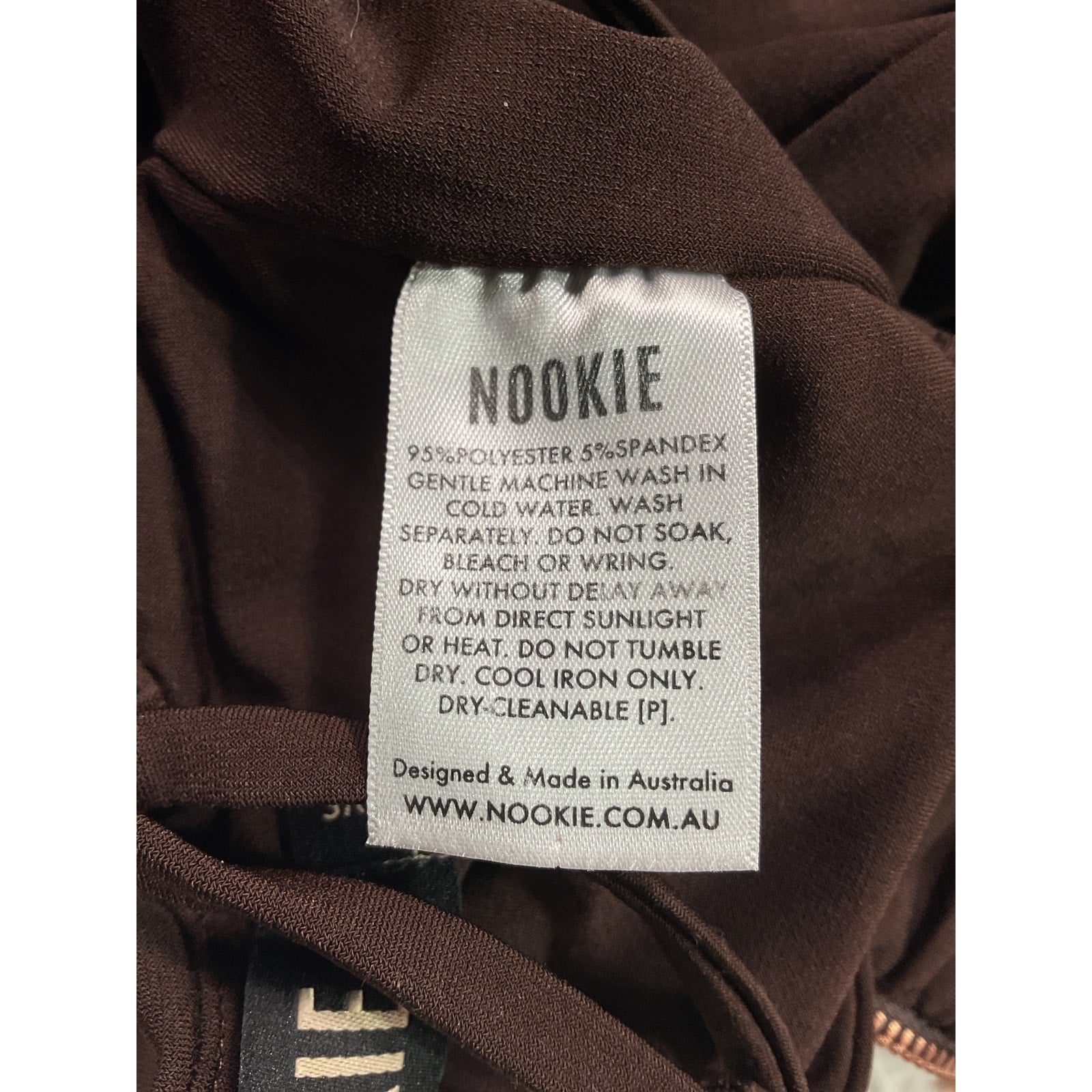 Nookie 'Aria' Brown Crepe Crop Top Size XS