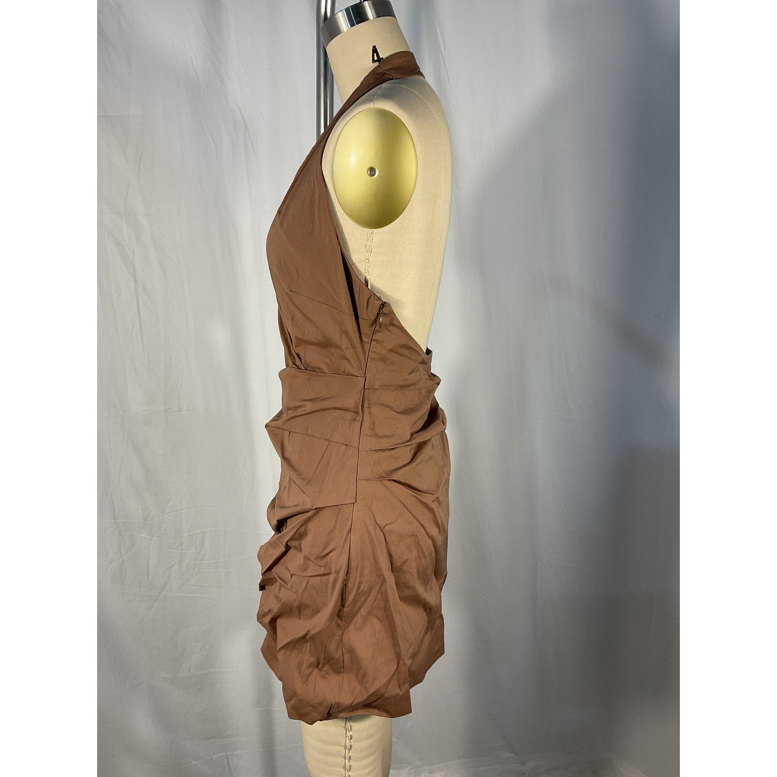 Sir. 'Alba' Brown Halter Mini Poplin Dress Size L