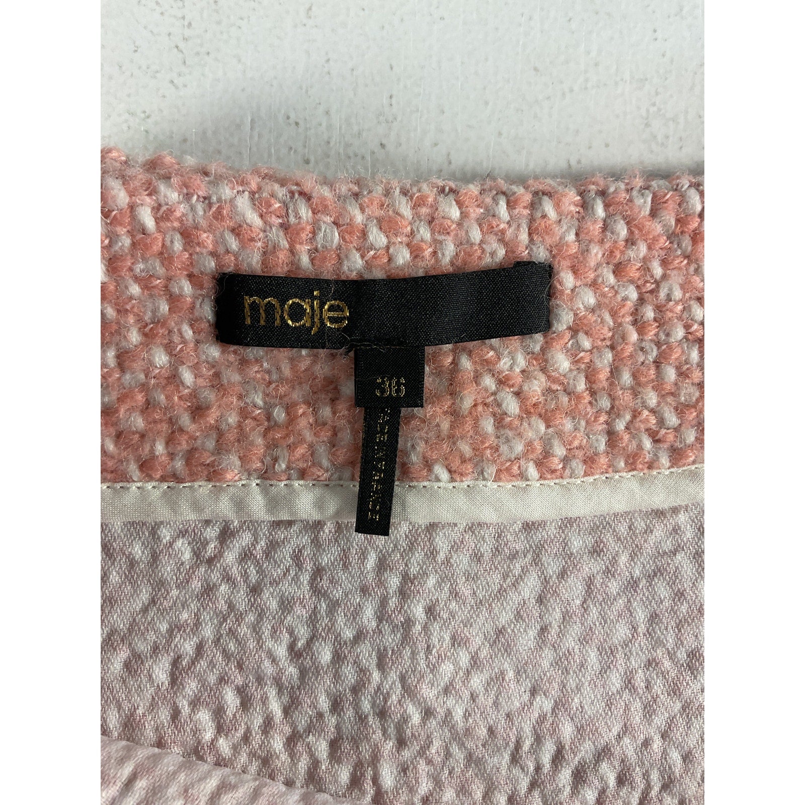 Maje 'Josila' Pink Tweed Skirt Size S