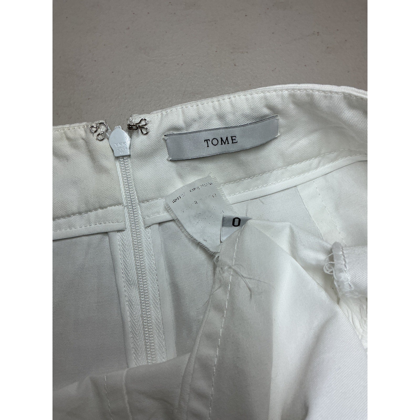 Tome 'Raw-Edge' White Trim Midi Length Skirt Size 0