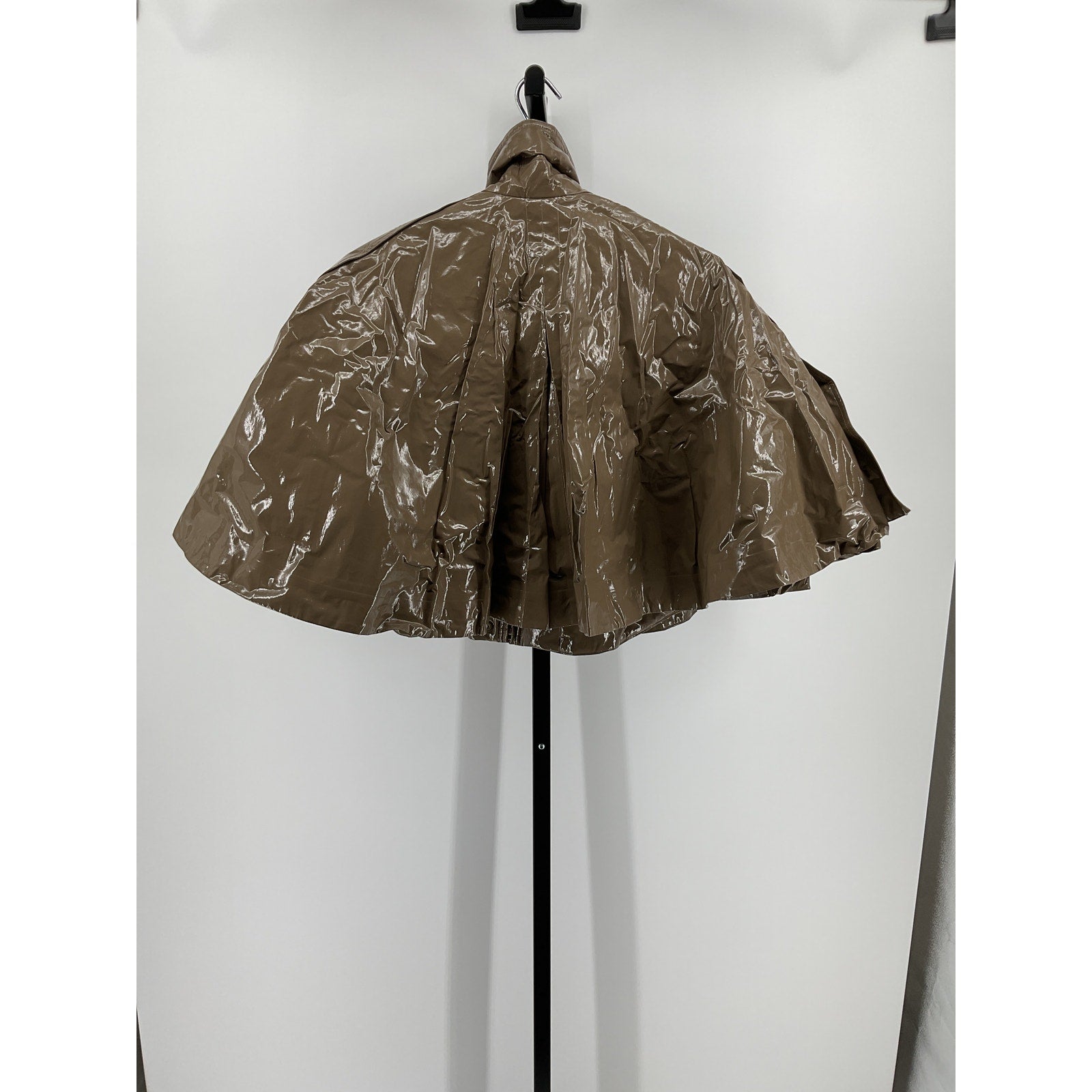Chlo� Brown Cotton Cropped Lacquered Capelet Jacket Size S - NWT