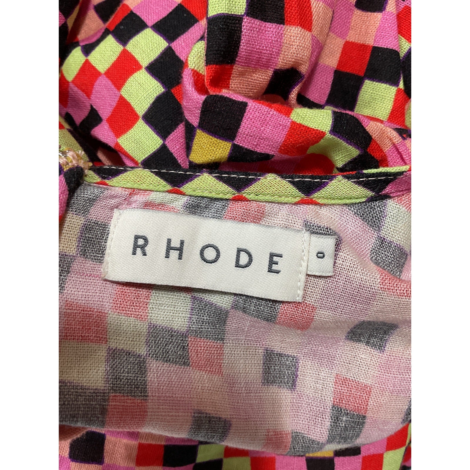 Rhode 'Pia' Pink Elbow Sleeve Ruffle Dress Size 0