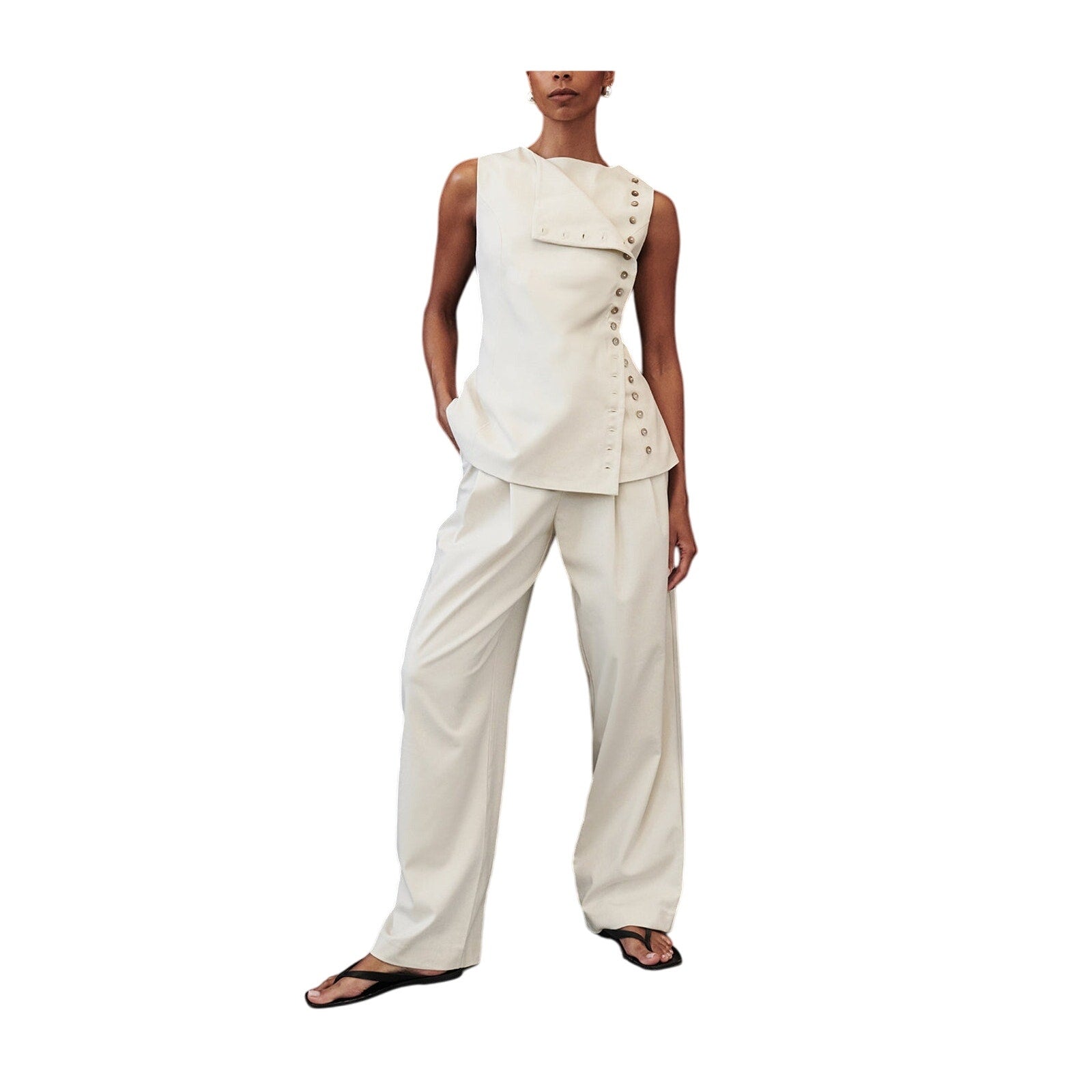 Dissh 'Eden' Beige Polyester Plaster Tailored Pant Size 4 - NWT