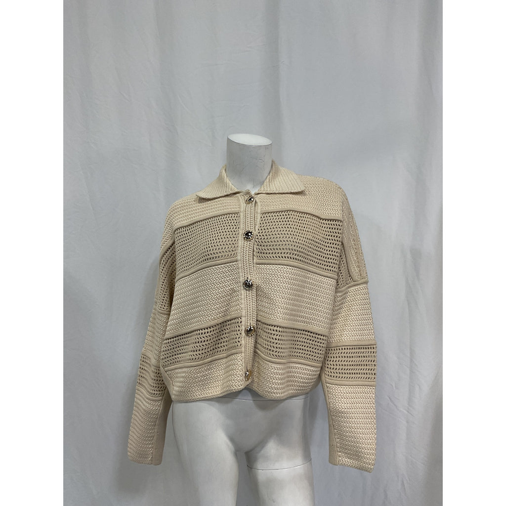 Ba&Sh 'Val' White Cotton Cardigan Size M