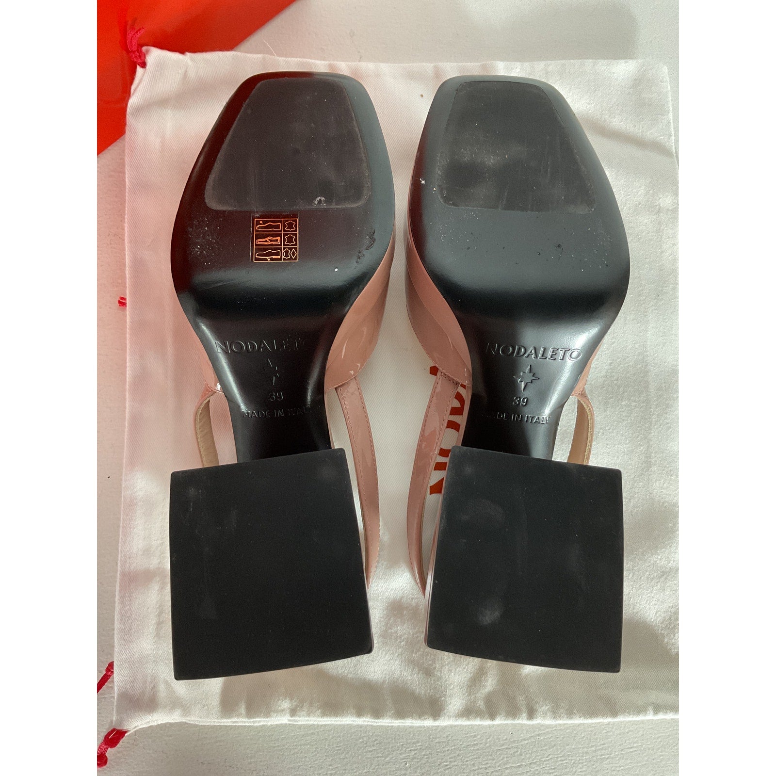 Nodaleto 'Bulla' Pink Leather Jones Patent-Leather Platform Slingback Pumps Size 9