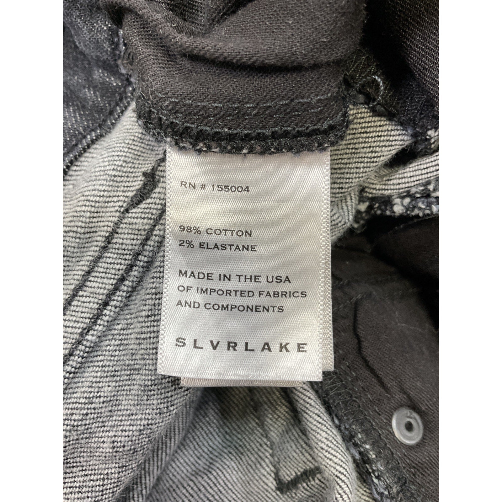 Slvrlake 'Beatnik' Black Cotton High-Rise Slim Jeans Size 26 (2-4)