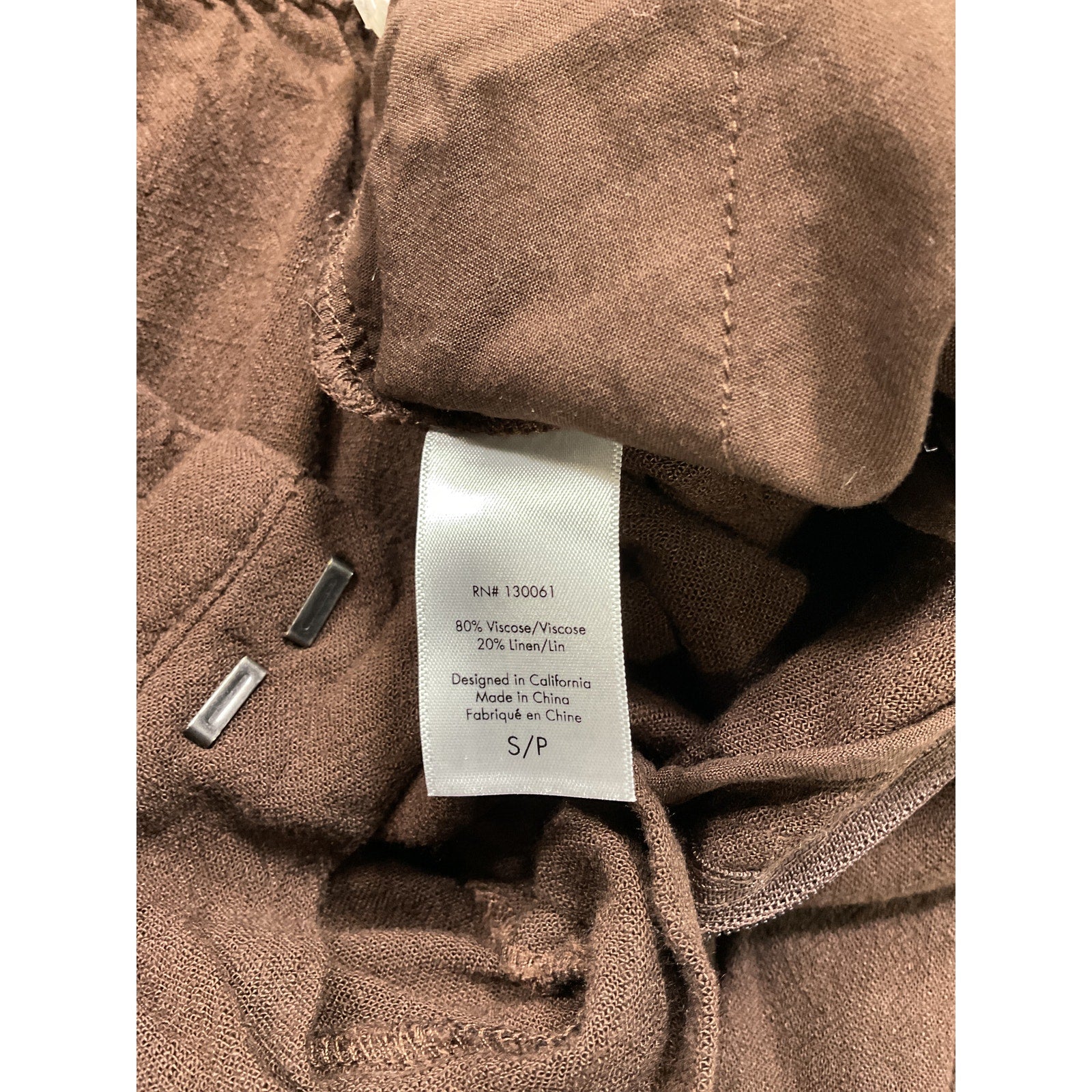 L*Space 'Rhodes' Brown Linen Pant Size S