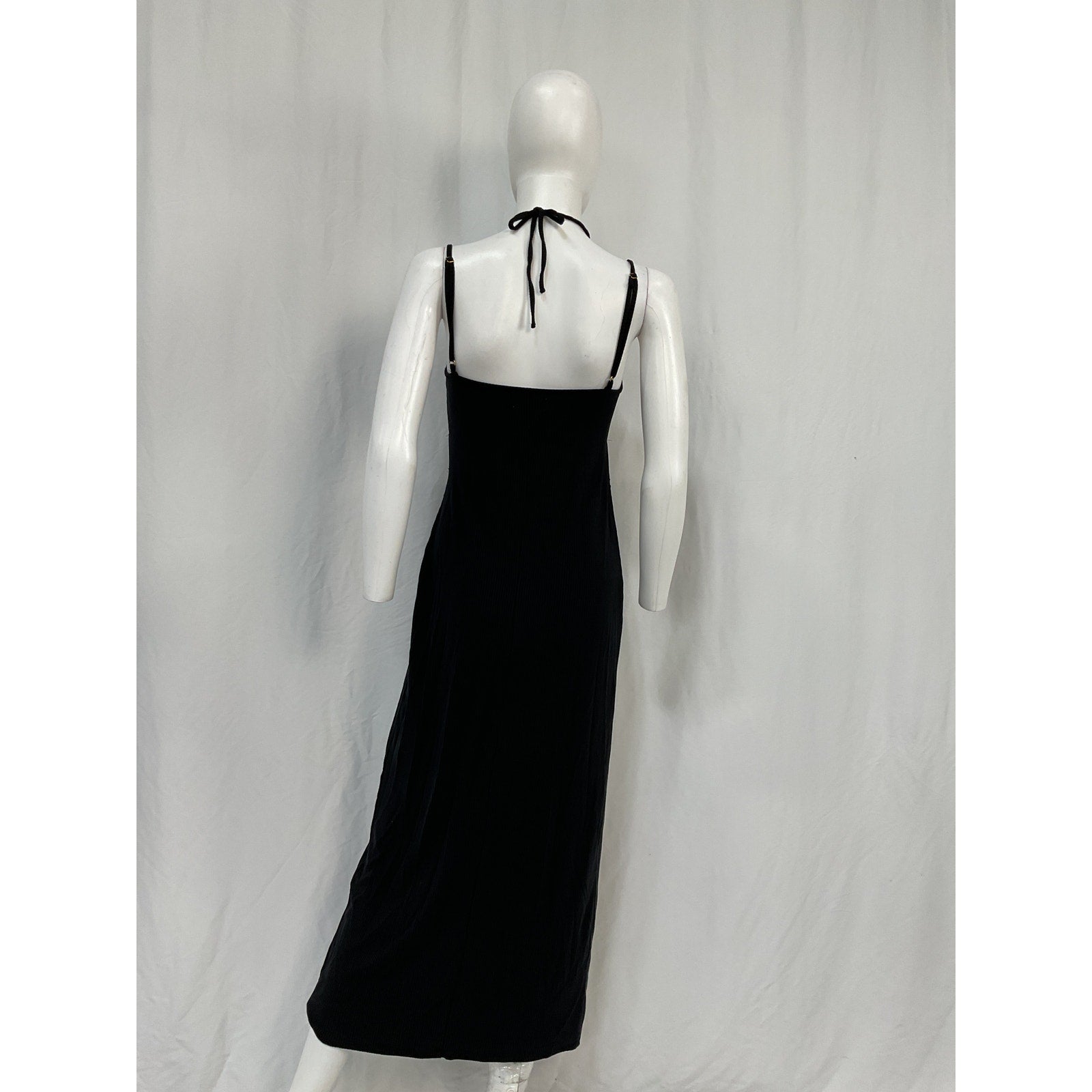 L*Space 'Naomi' Black Lyocell Strappy Midi-Dress Size L