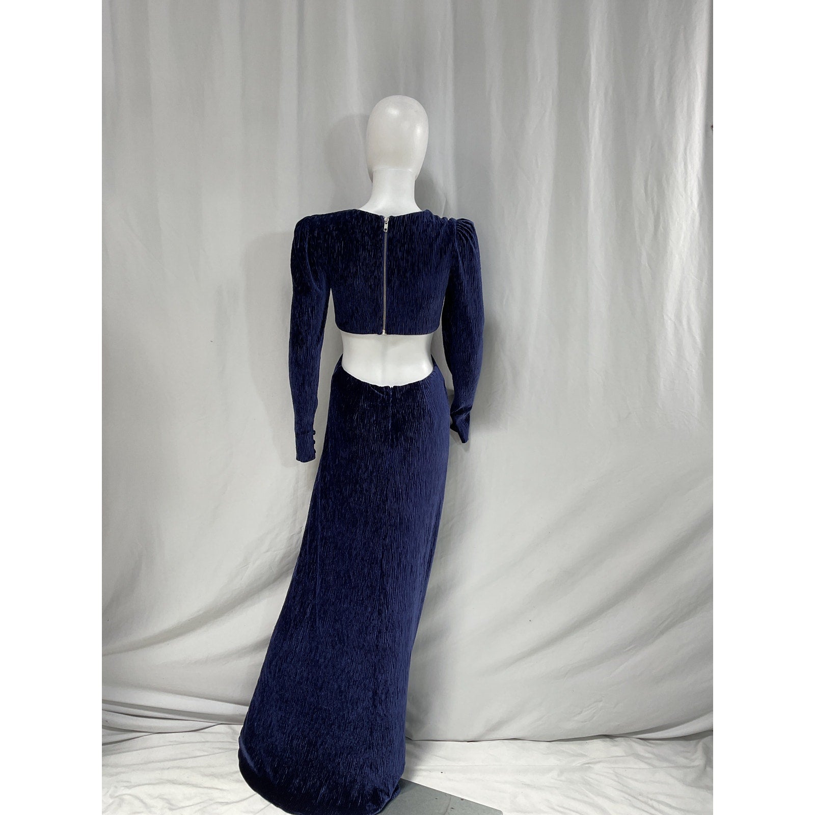 Patbo 'Textured' Purple Velvet Velour Waist Cut Out Gown Size 4