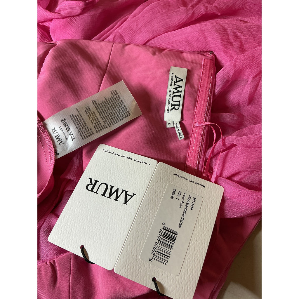 Amur 'Paula' Pink Viscose Gown Size 2 - NWT