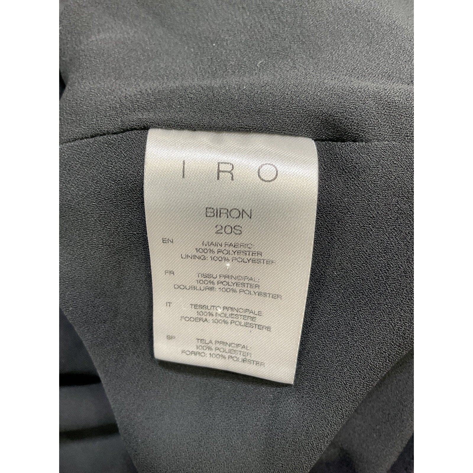 Iro 'Biron' Black Ruched Crepe Mini Dress Size S