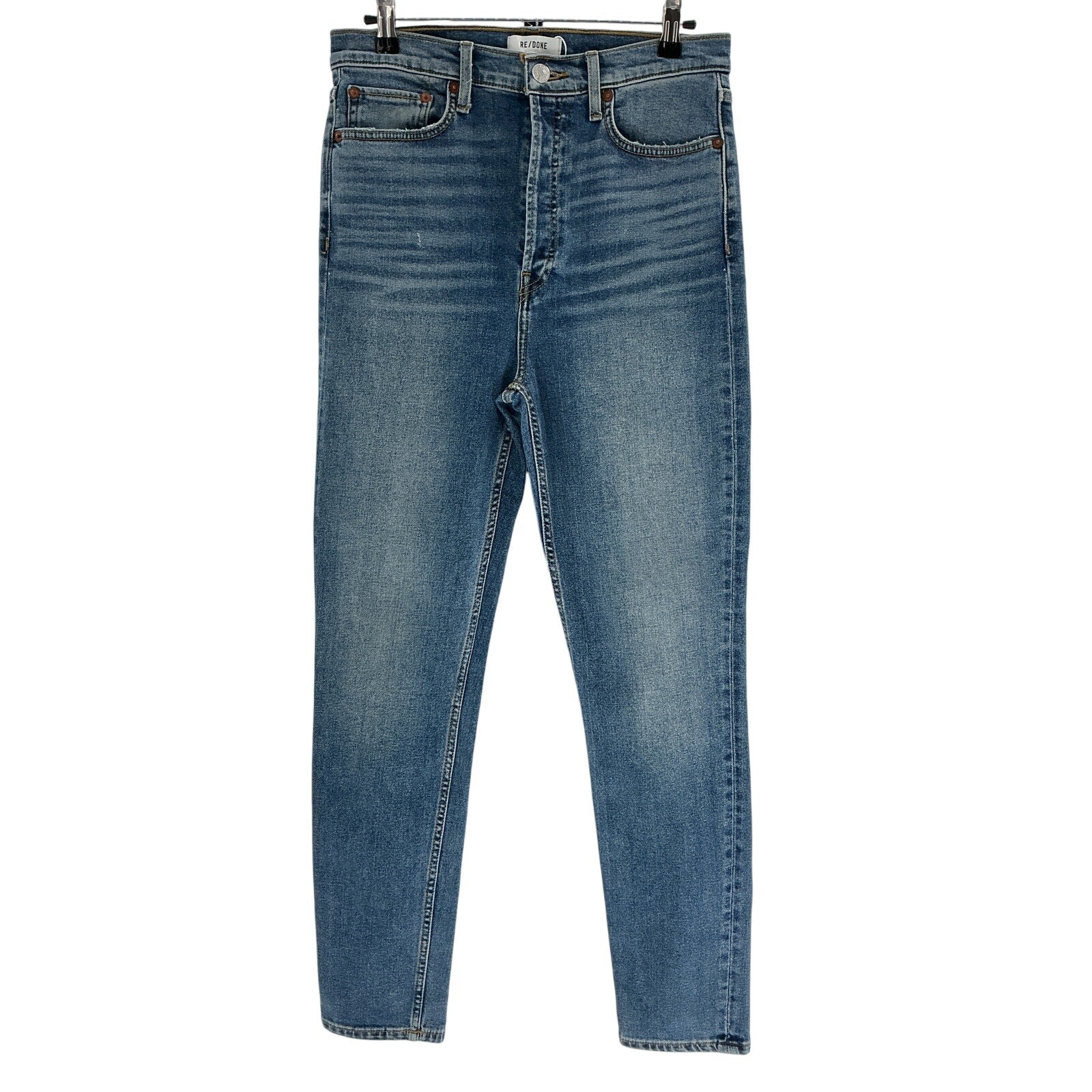 Re/Done '90'S' Blue Cotton Orginals Ultra High Rise Skinny Denim Jean Size 29
