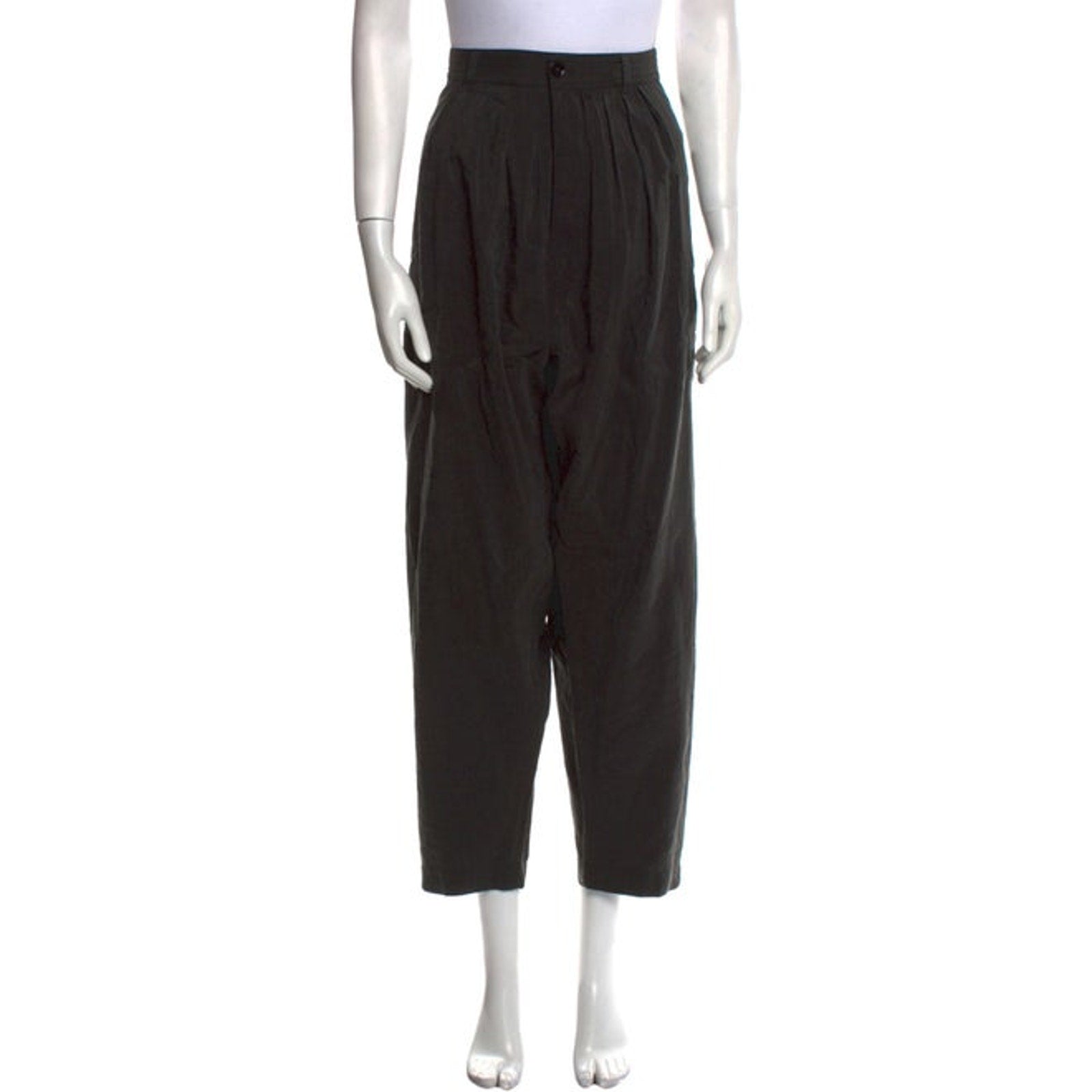 Lemaire Black Silk Straight Leg Pants Size M