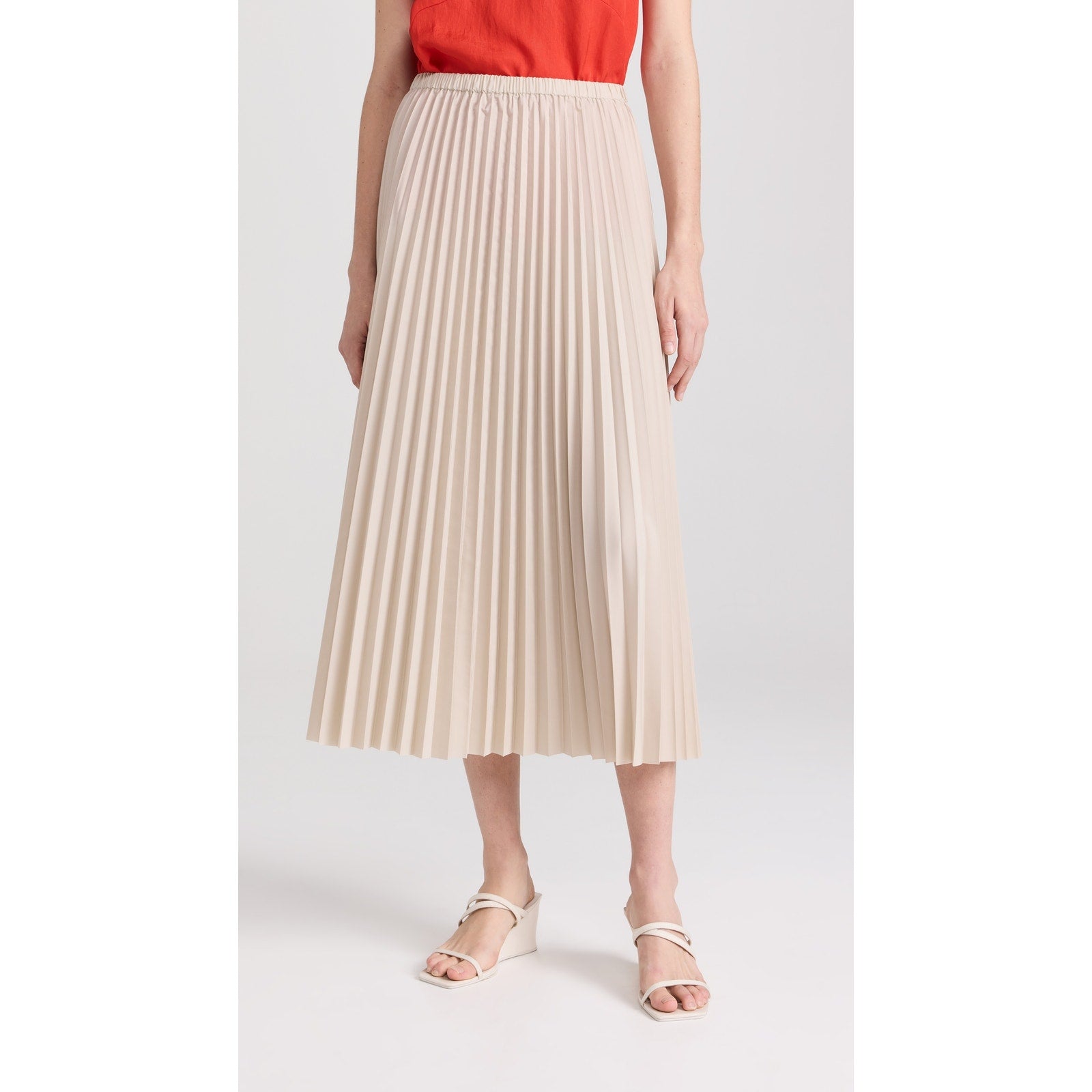 Tibi Italian Sporty Nylon White Polyester Sunray Pleated Pullon Skirt Size XS - NWT