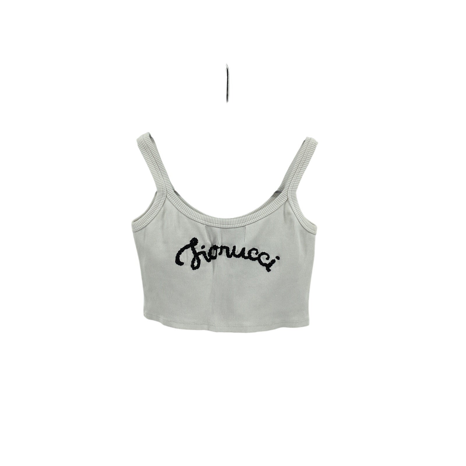 Fiorucci Embroidered White Cotton Cropped Tank Top Size XS