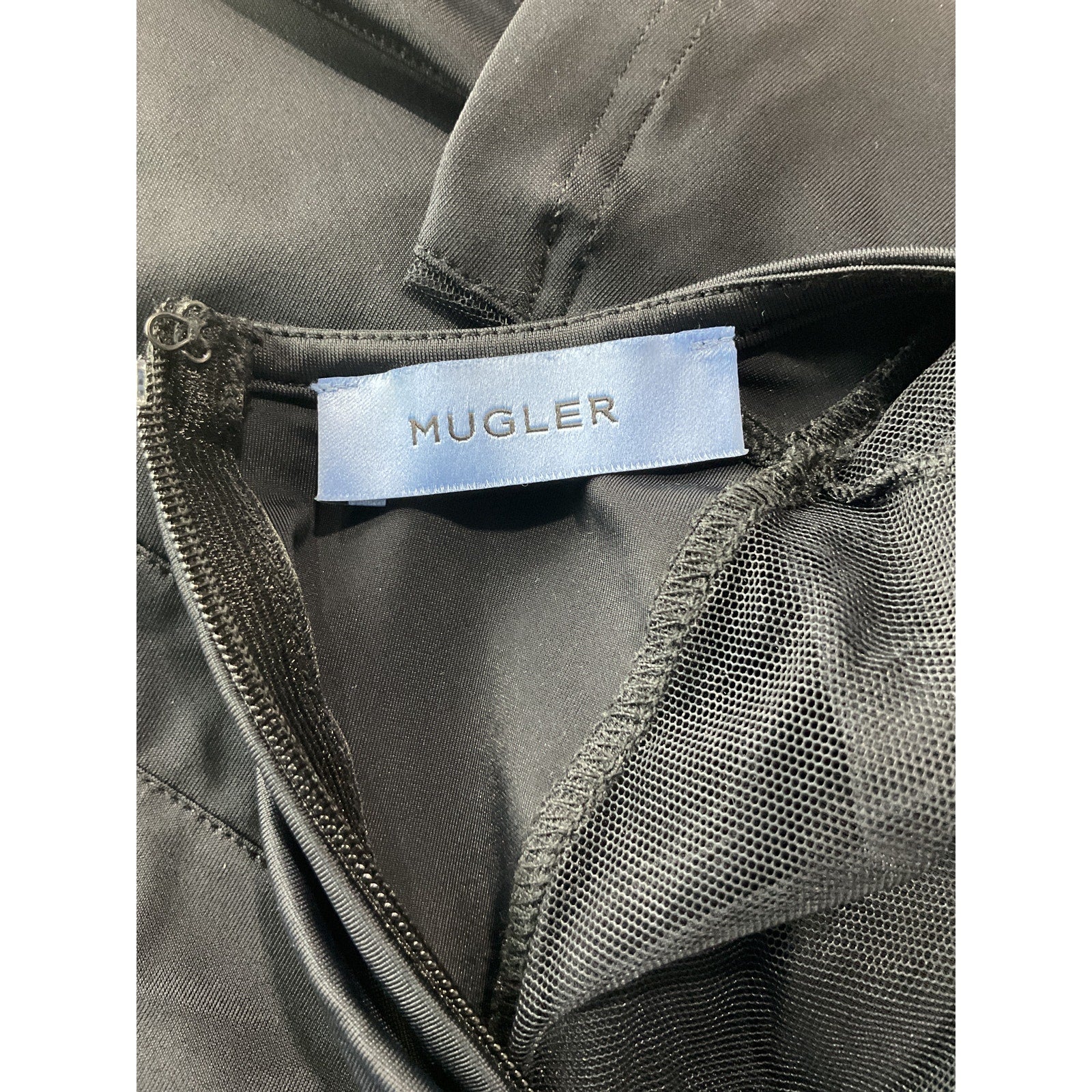 Mugler Black Polyamide Body Shaping Mini Dress Size 34