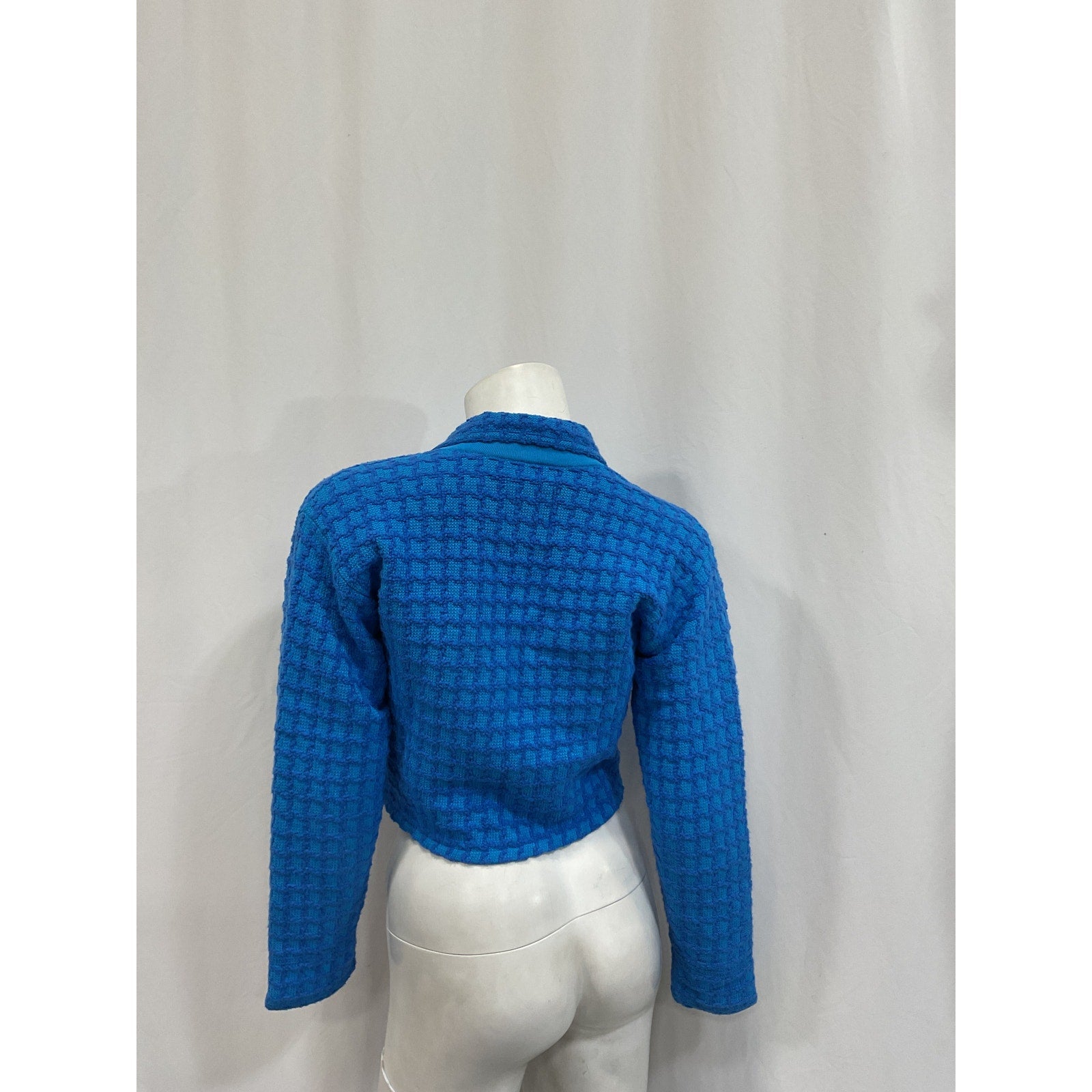 Sandro Cropped 'Tweed' Blue Coatigan Size XS