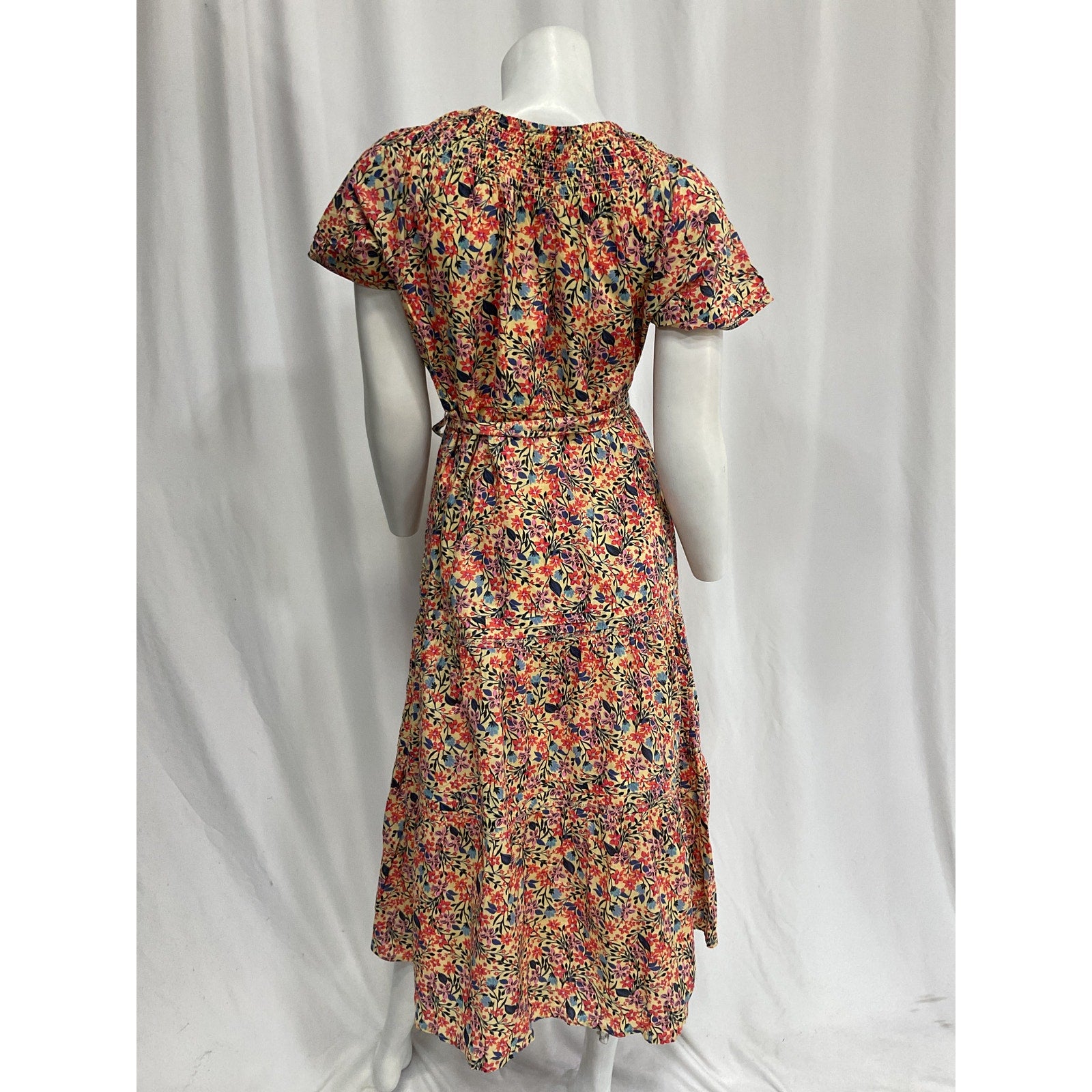 Hatch 'Smocked' Pink Yoke Tier Maxi Dress Size S