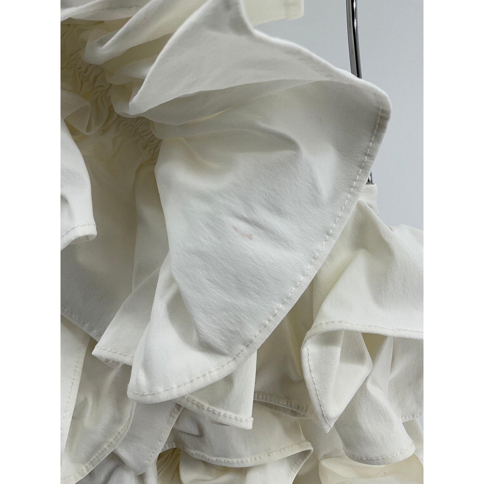 Aknvas 'Jagger' White Nylon Ruffle Dress Size 0