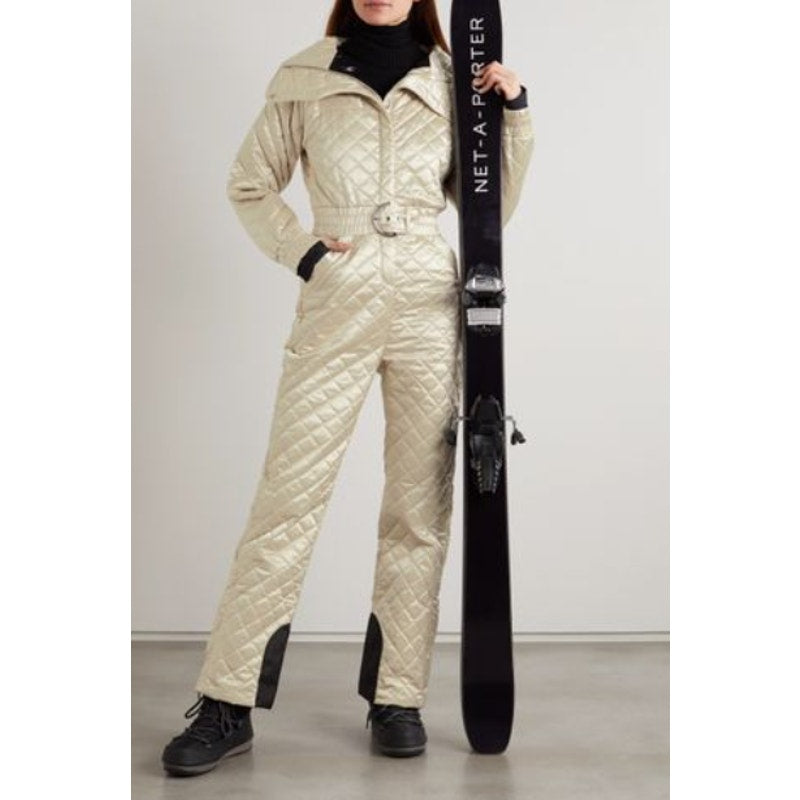 Cordova 'The Courmayeur' Tan Belted Quilted Ski Suit Size S