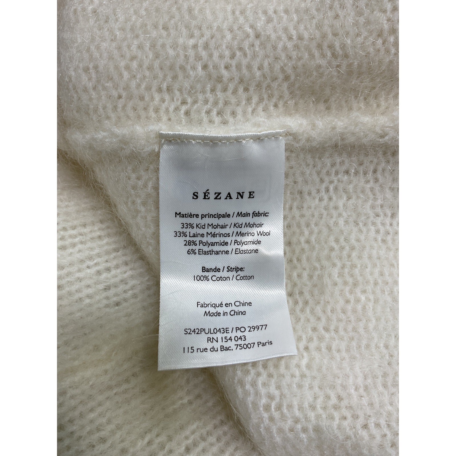 S�zane 'Astride' Cream Wool Jumper Size S