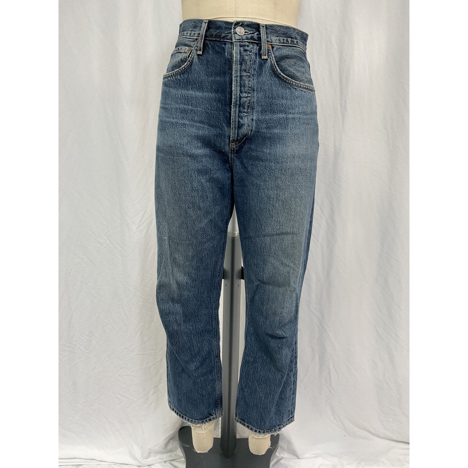 Agolde '90'S' Blue Cotton Crop Denim Jean Size 26