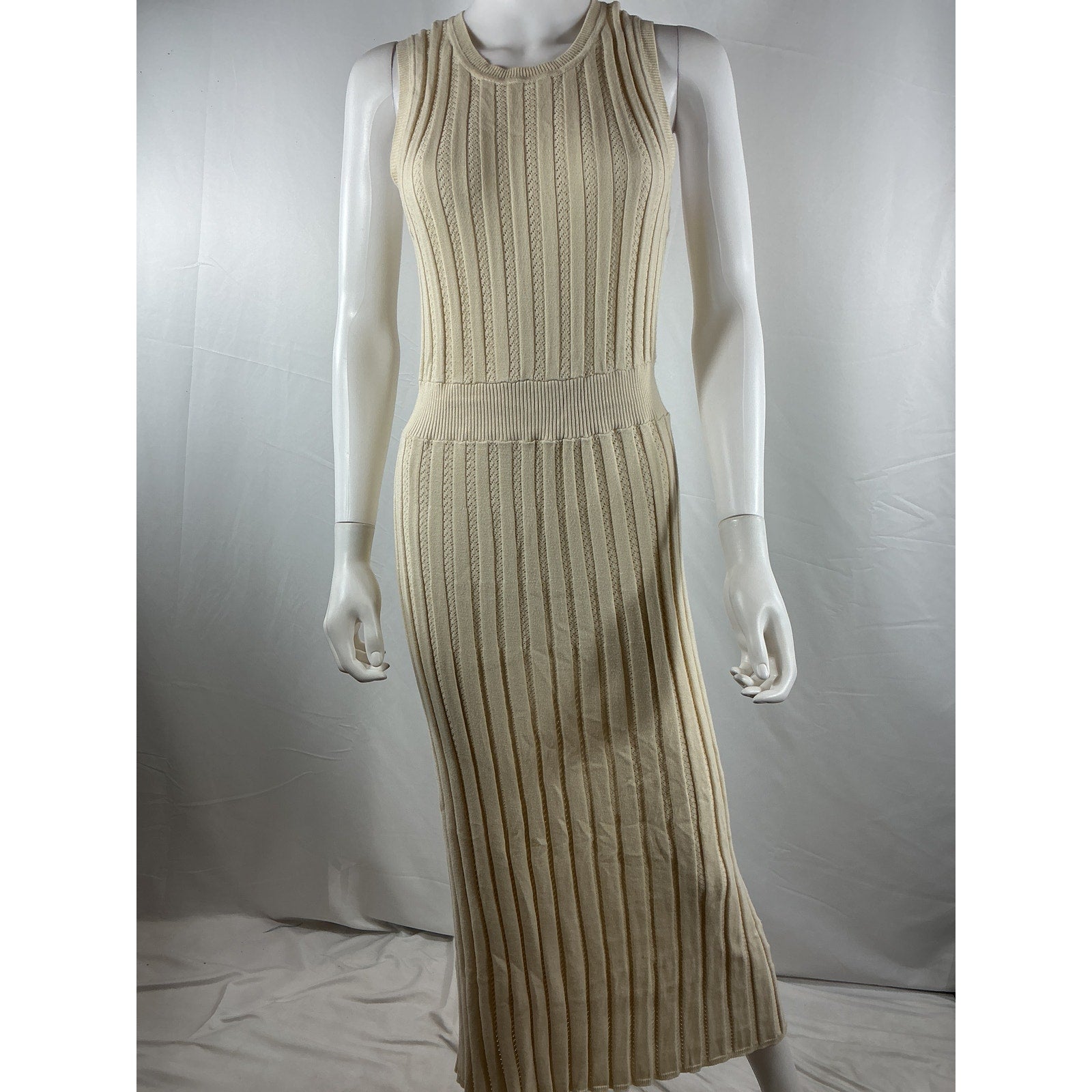 Varley 'Florian' Beige Cotton Knit Dress Size S