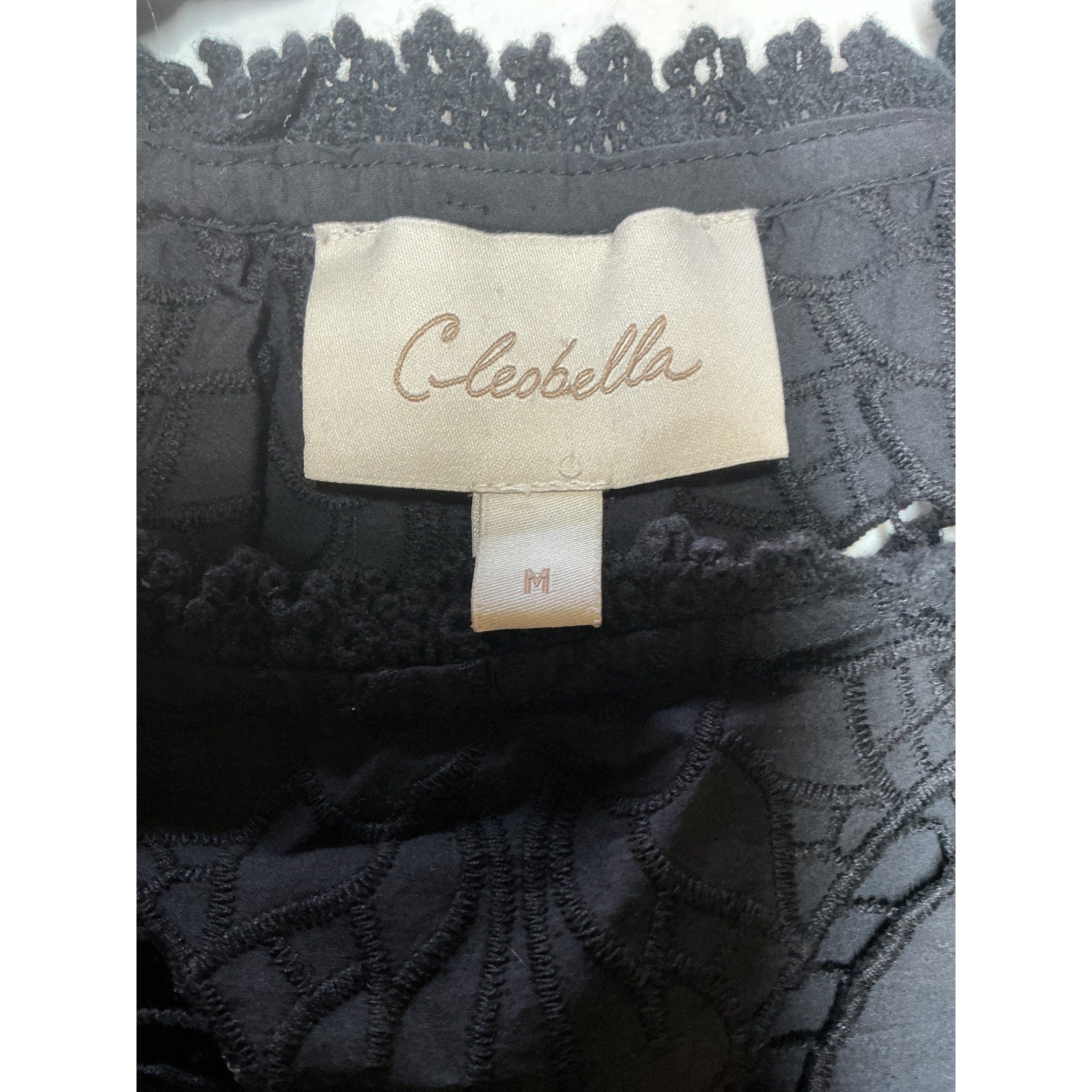 Cleobella 'Harlow' Black Cotton Midi Dress Size M