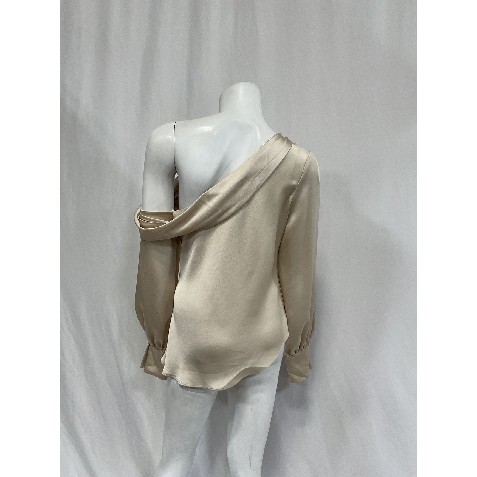 Simkhai 'Alice' Tan Satin One Shoulder Top Size XS