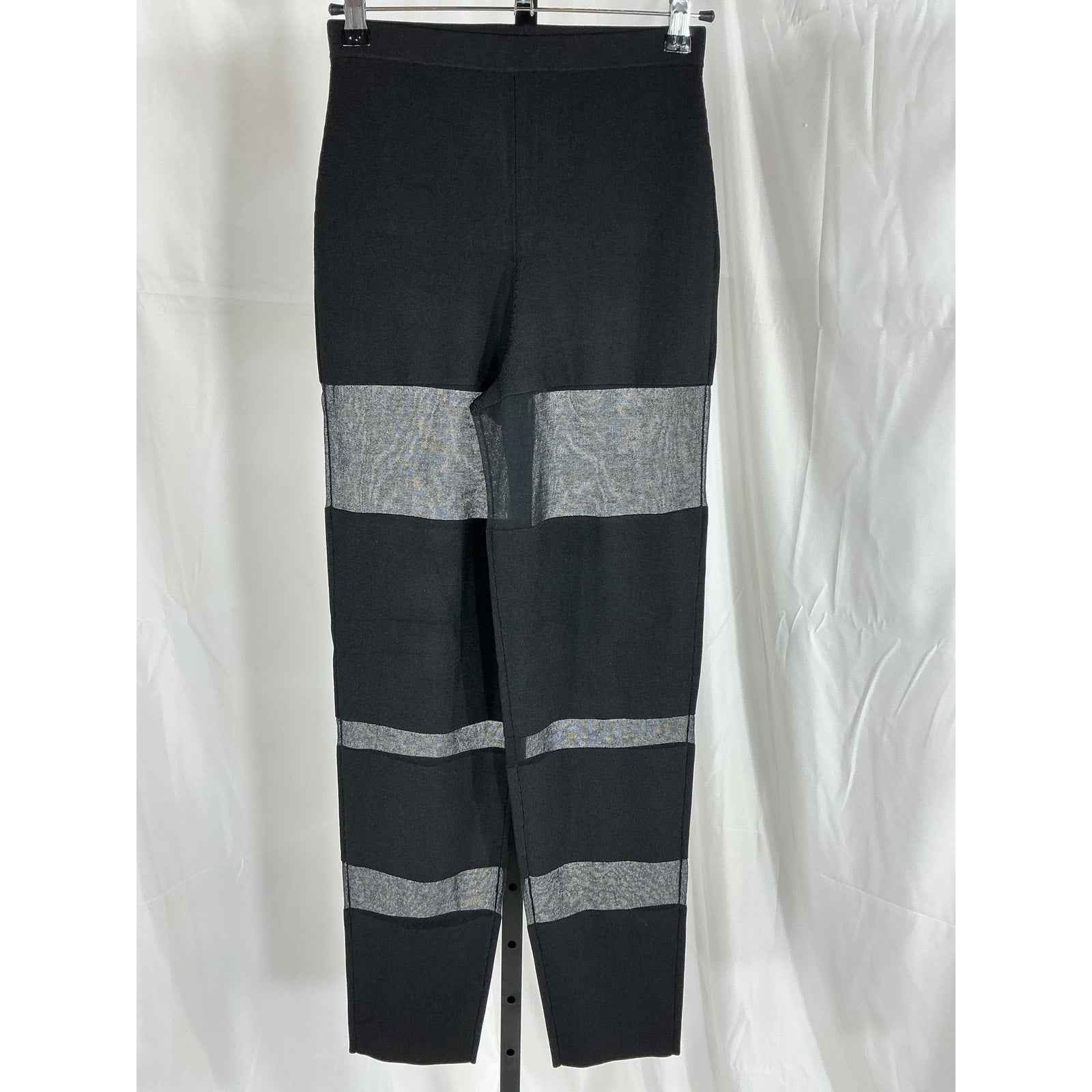 Lapointe 'Intarsia' Black Cotton Viscose Sheer Pants Size XS - NWT