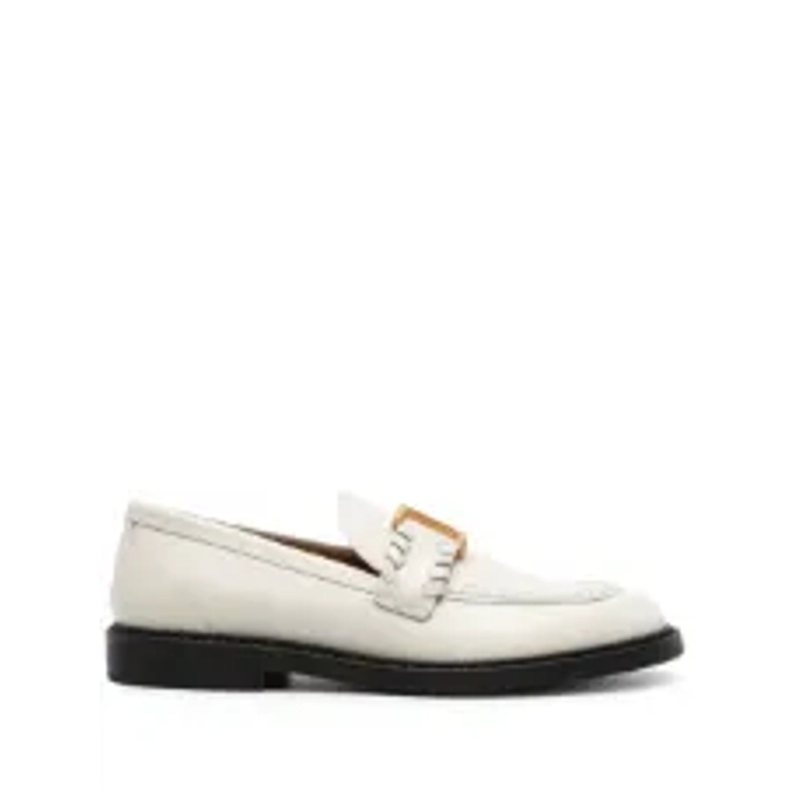 Chlo� 'Marcie' White Embellished Leather Loafers Size 7