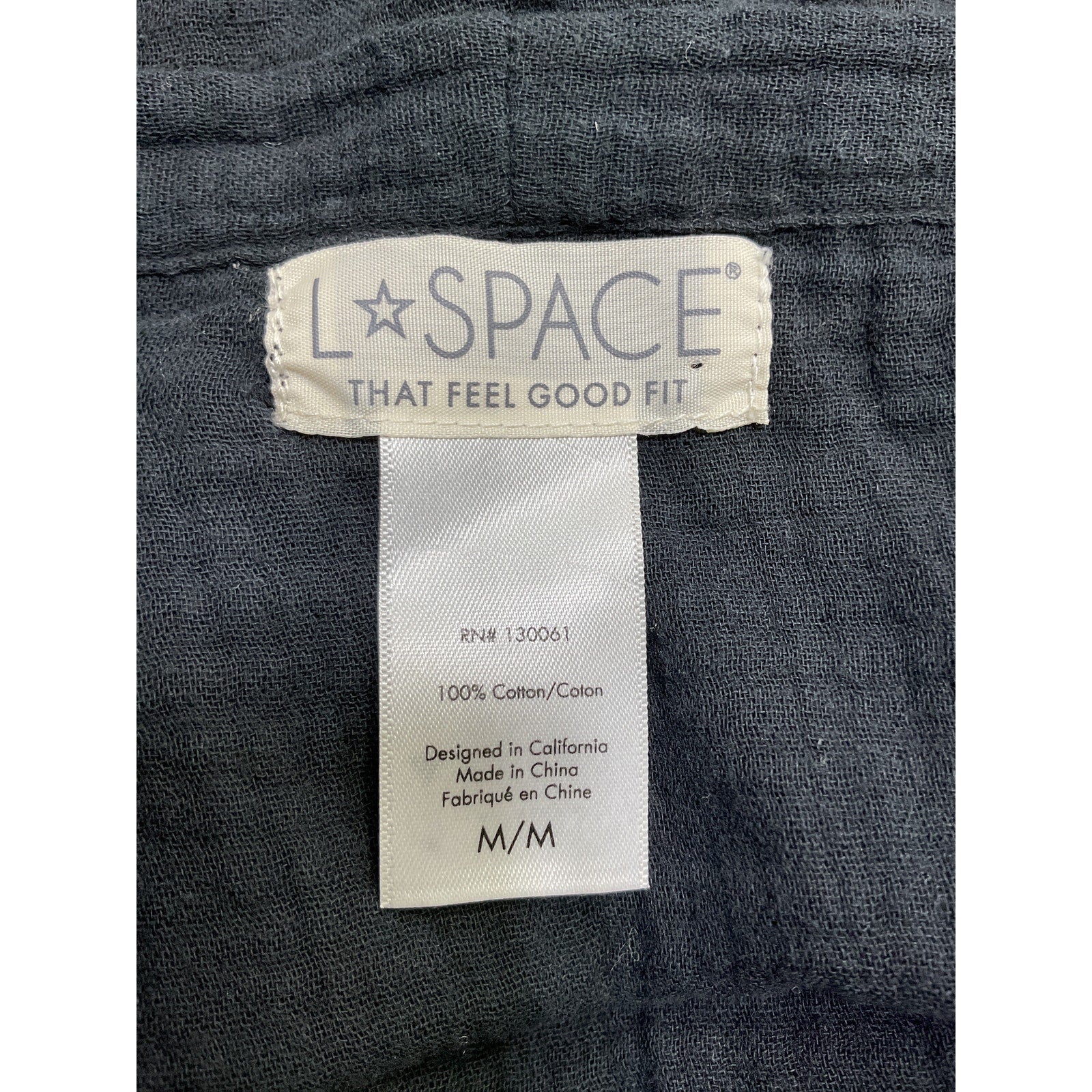 L*Space 'Bayside' Black Cotton Tunic Size M