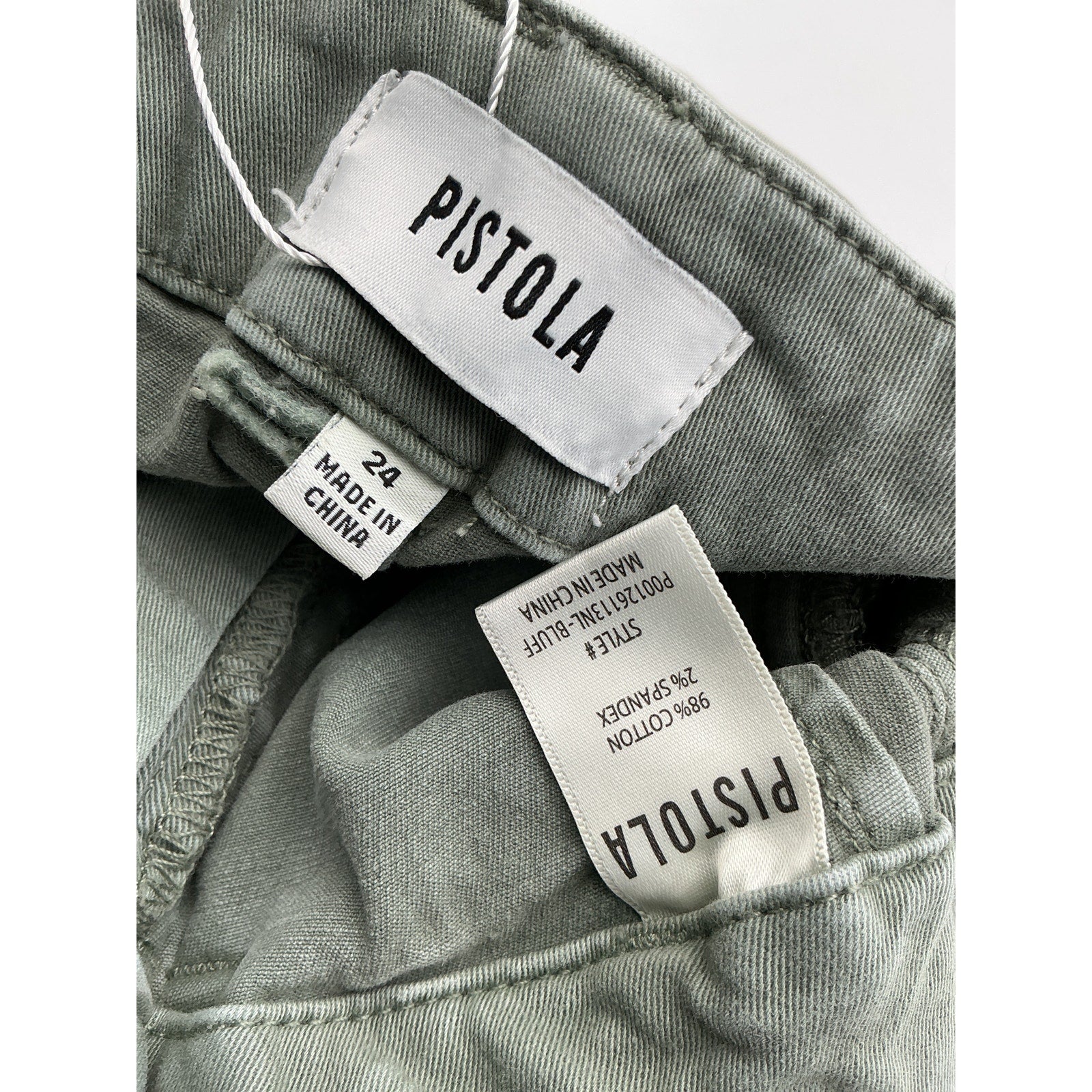 Pistola 'Marissa' Green Cotton High Rise Utility Short Size 24